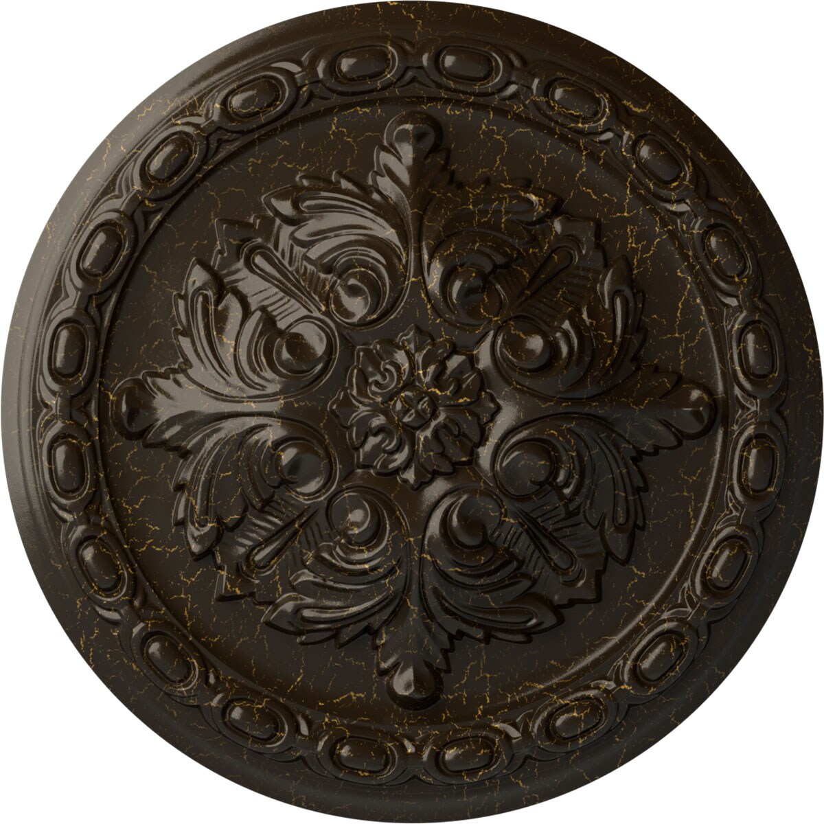 Ekena Millwork CM11ACSHC Acanthus 11.375-in W x 11.375-in L Painted Stone Hearth Crackle Polyurethane Whole Ceiling Medallion