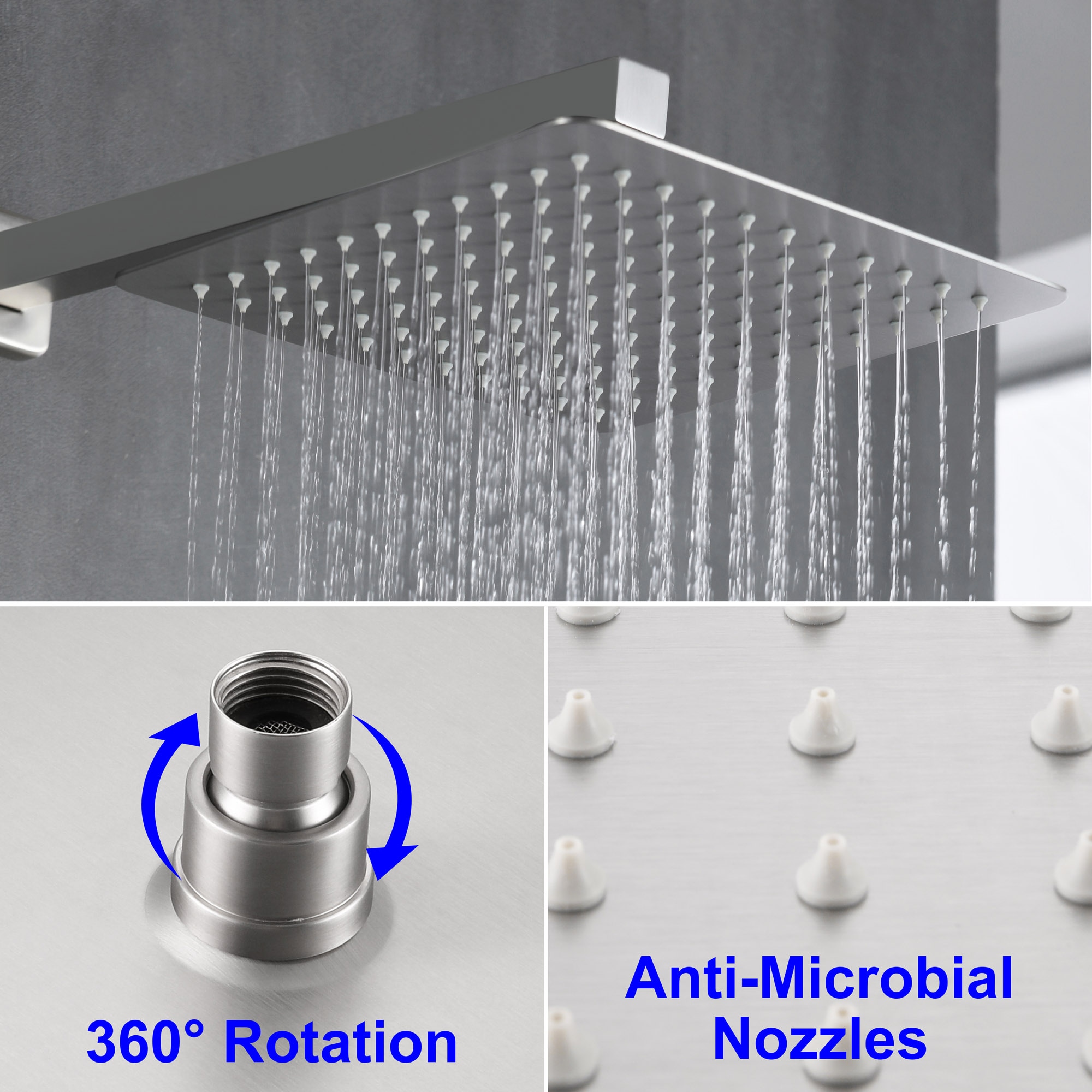 WELLFOR SPA-88016BN-10 Showerhead-Bar-Panels - View #7