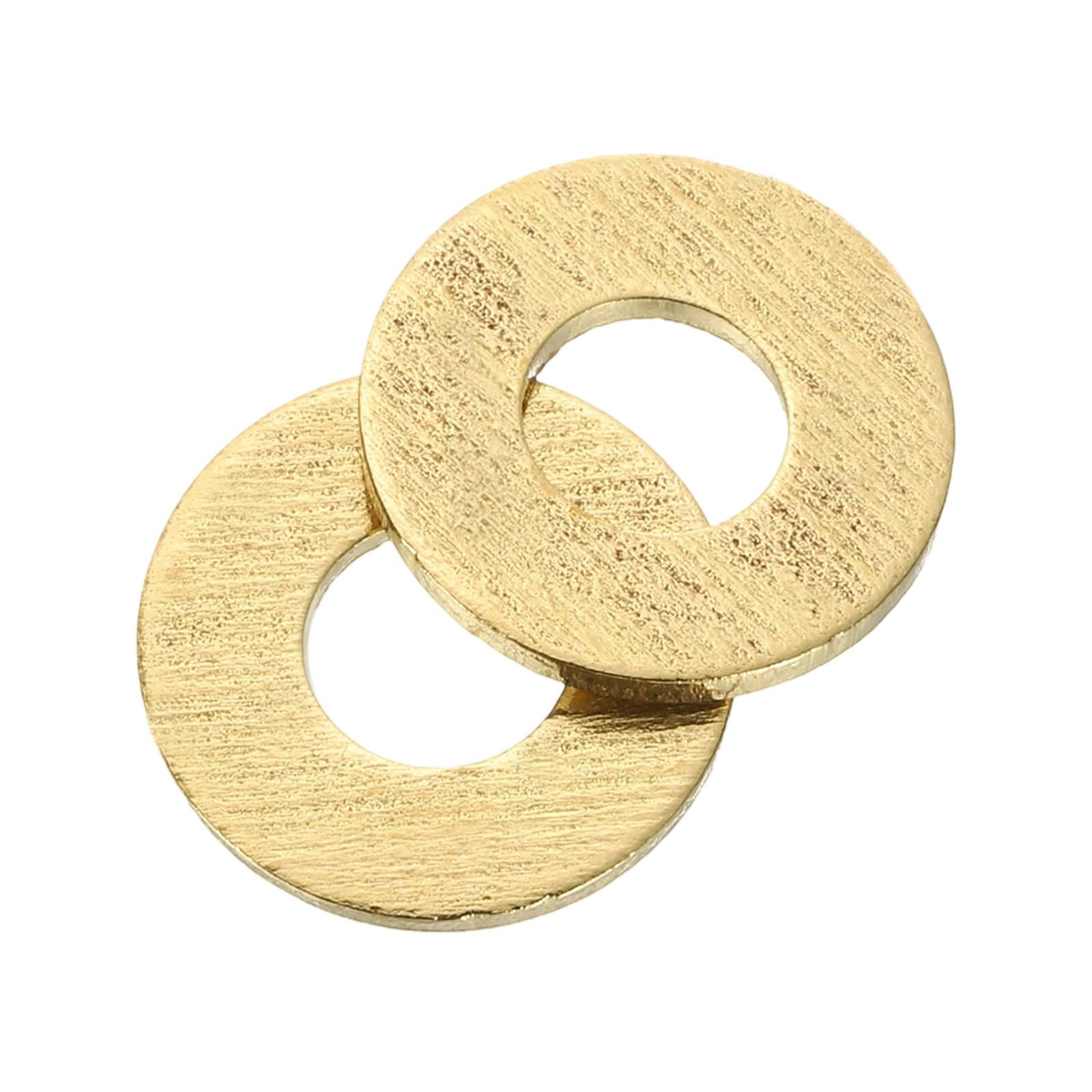 Unique Bargains - M5 Flat Washer 50pcs Brass Ring Flat Washers 12mm OD 1mm Thick Metal Sealing Ga...