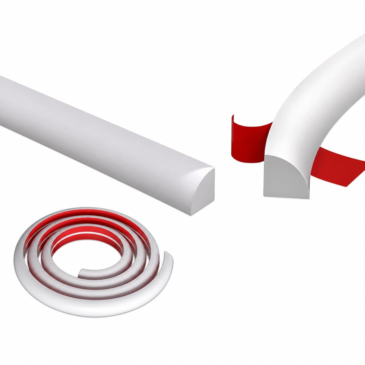 Aoibox  158 in Flexible Self Adhesive Quarter Round Molding Trim 0 5 x 0 5 in Waterproof Rubber Peel and Stick