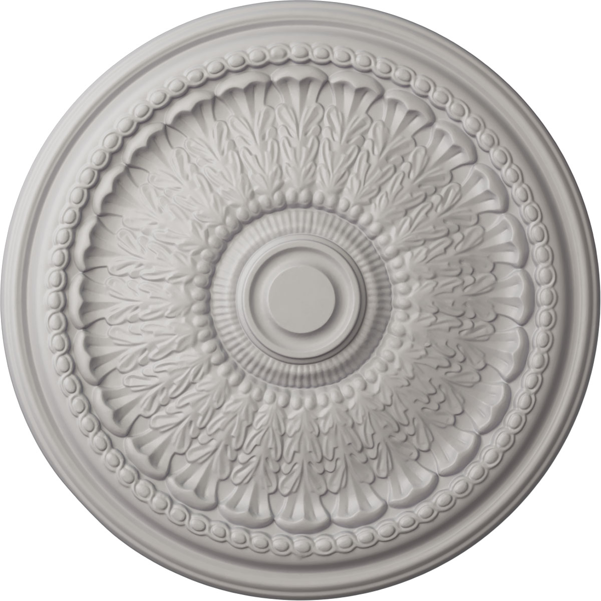 Ekena Millwork CM27BRUWF Brunswick 27-in W x 27-in L Painted Ultra Pure White Polyurethane Whole Ceiling Medallion