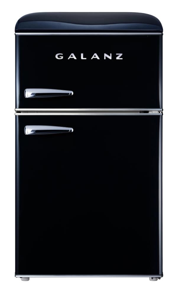 Galanz 4.6. Cu ft Stainless Steel Look, 2-door Estar Compact Fridge with Freezer, Silver