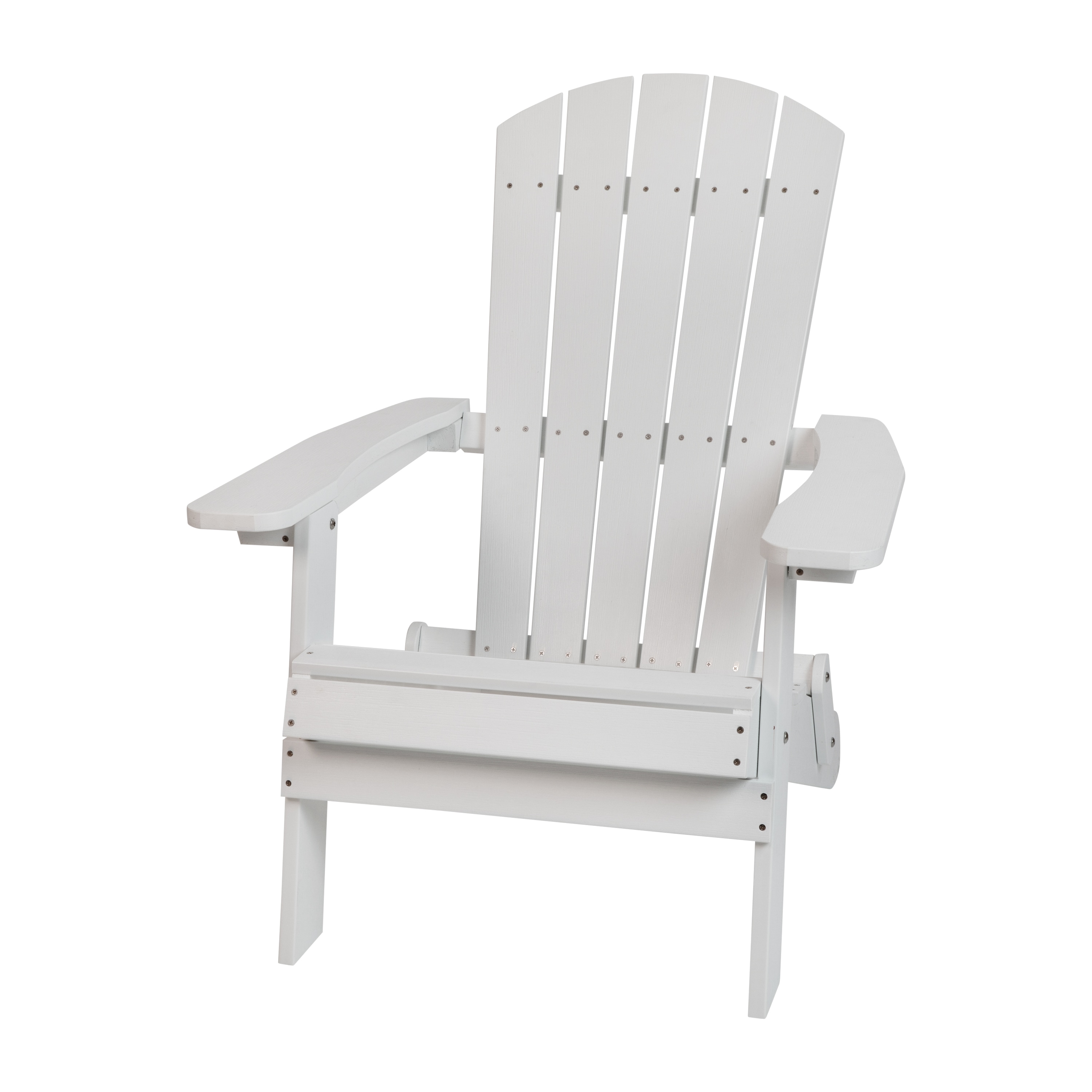 Taylor & Logan 196861089848 Charlestown White Resin Frame Stationary Adirondack Chair with Solid Seat