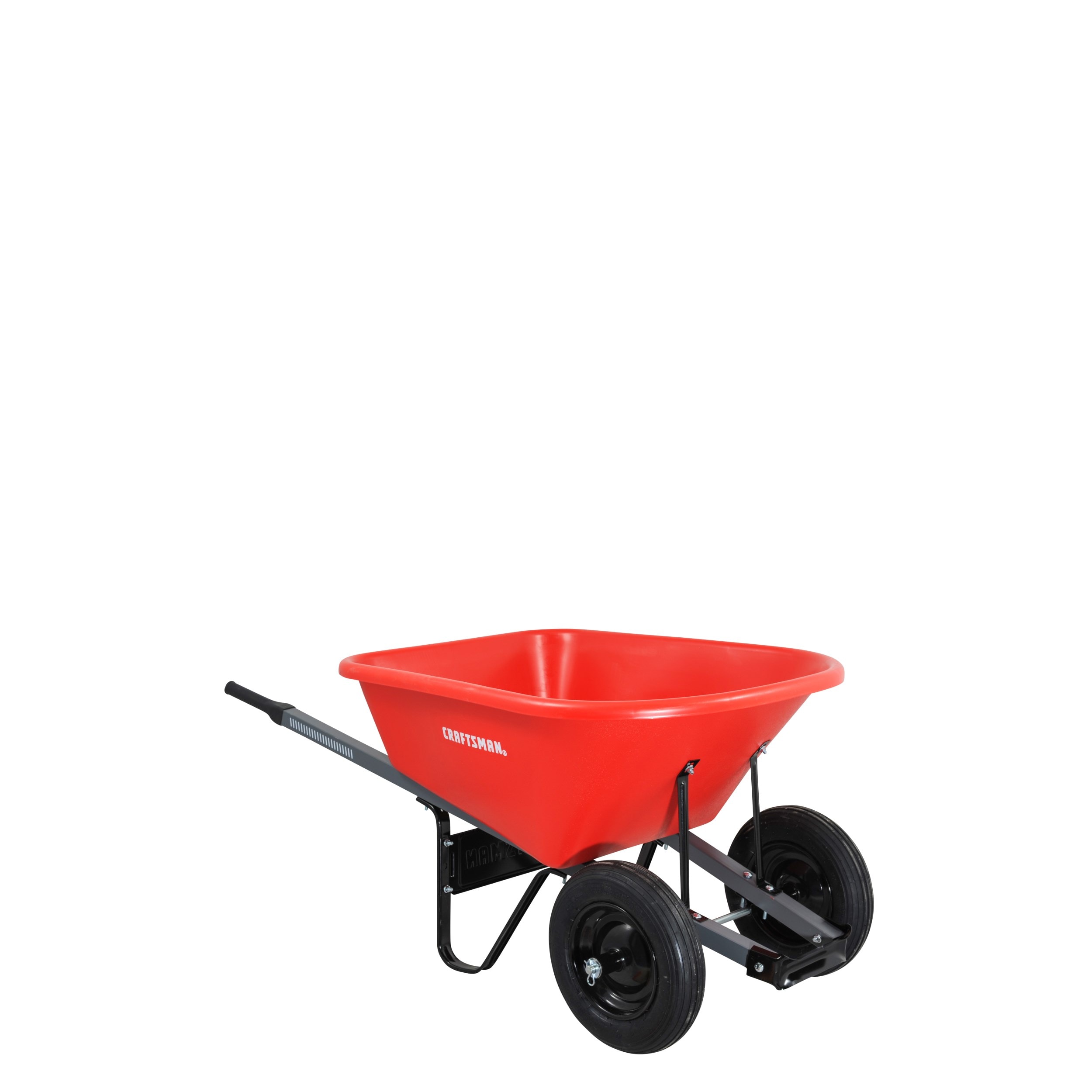 A.M Leonard Steel Tray Wheelbarrow with Pneumatic Tire 6 Cubic Feet Red 
