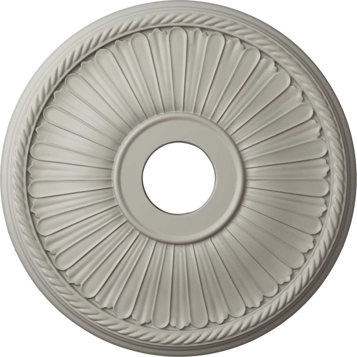 Ekena Millwork CM20BE1PCF Berkshire 20.125-in W x 20.125-in L Painted Pot Of Cream Polyurethane Whole Ceiling Medallion