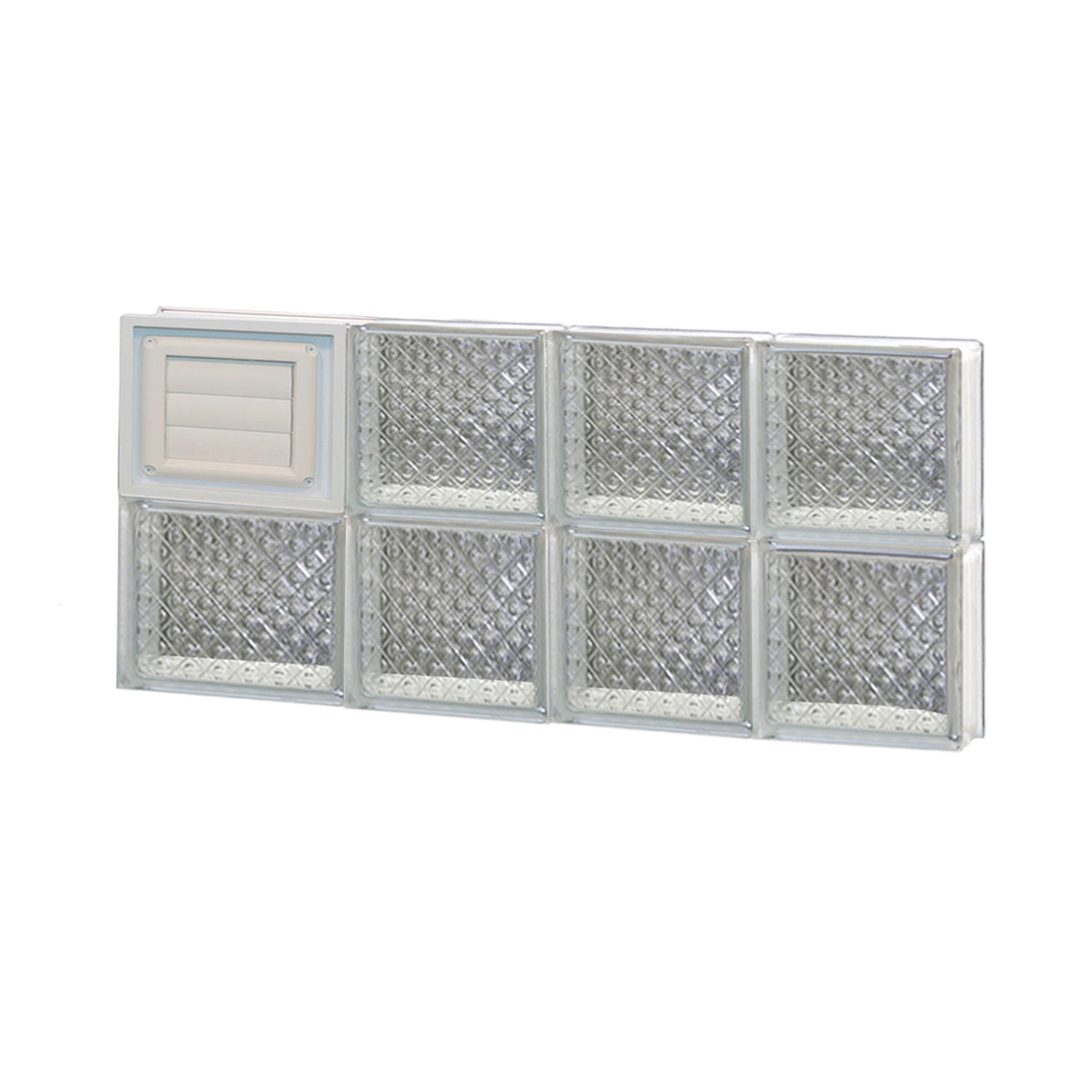 REDI2SET D2612DP Diamond Glass 25-in x 11-1/2-in Frameless Replacement Dryer vent Glass Block Window