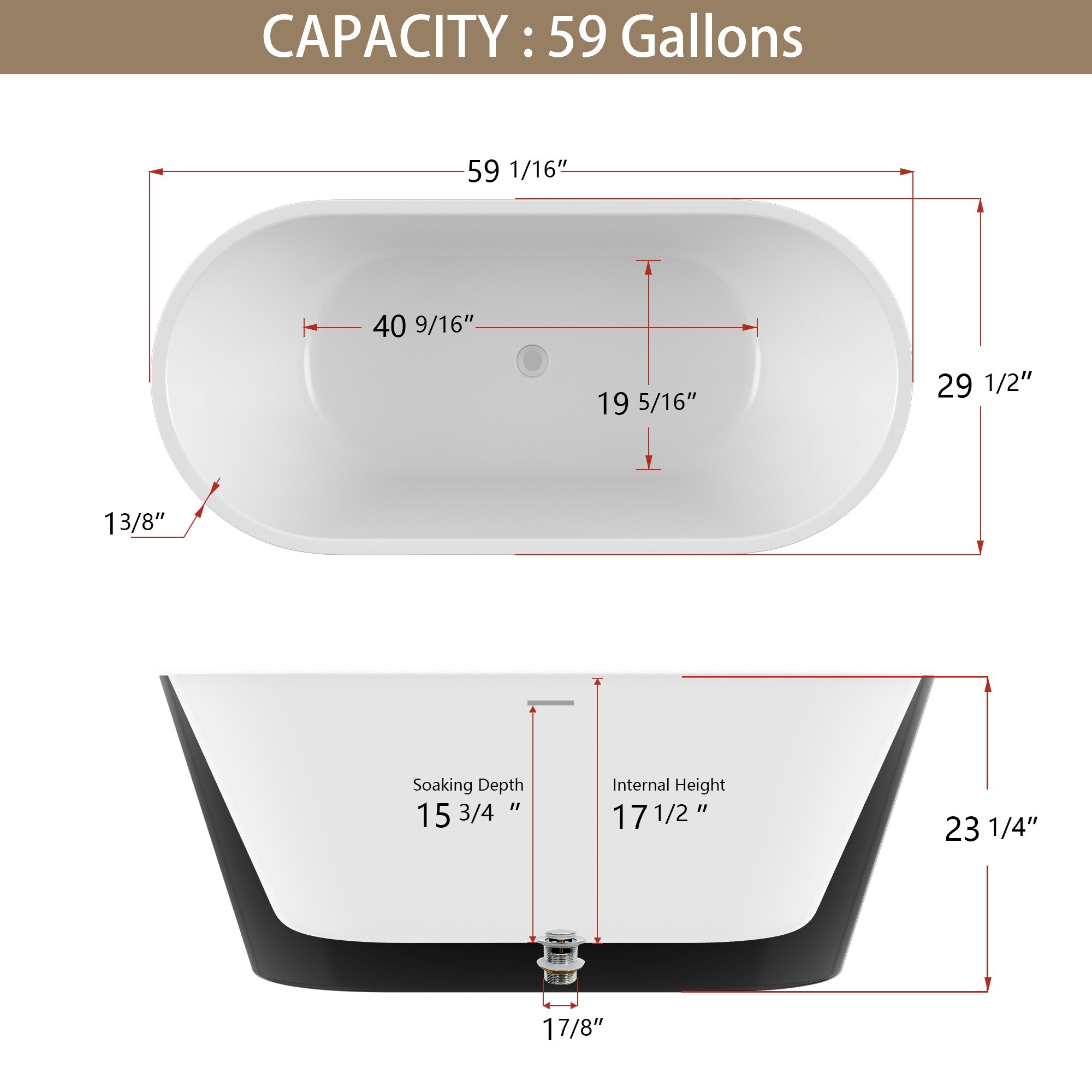 WELLFOR GTLSTTCGRWH bathtubs - View #6