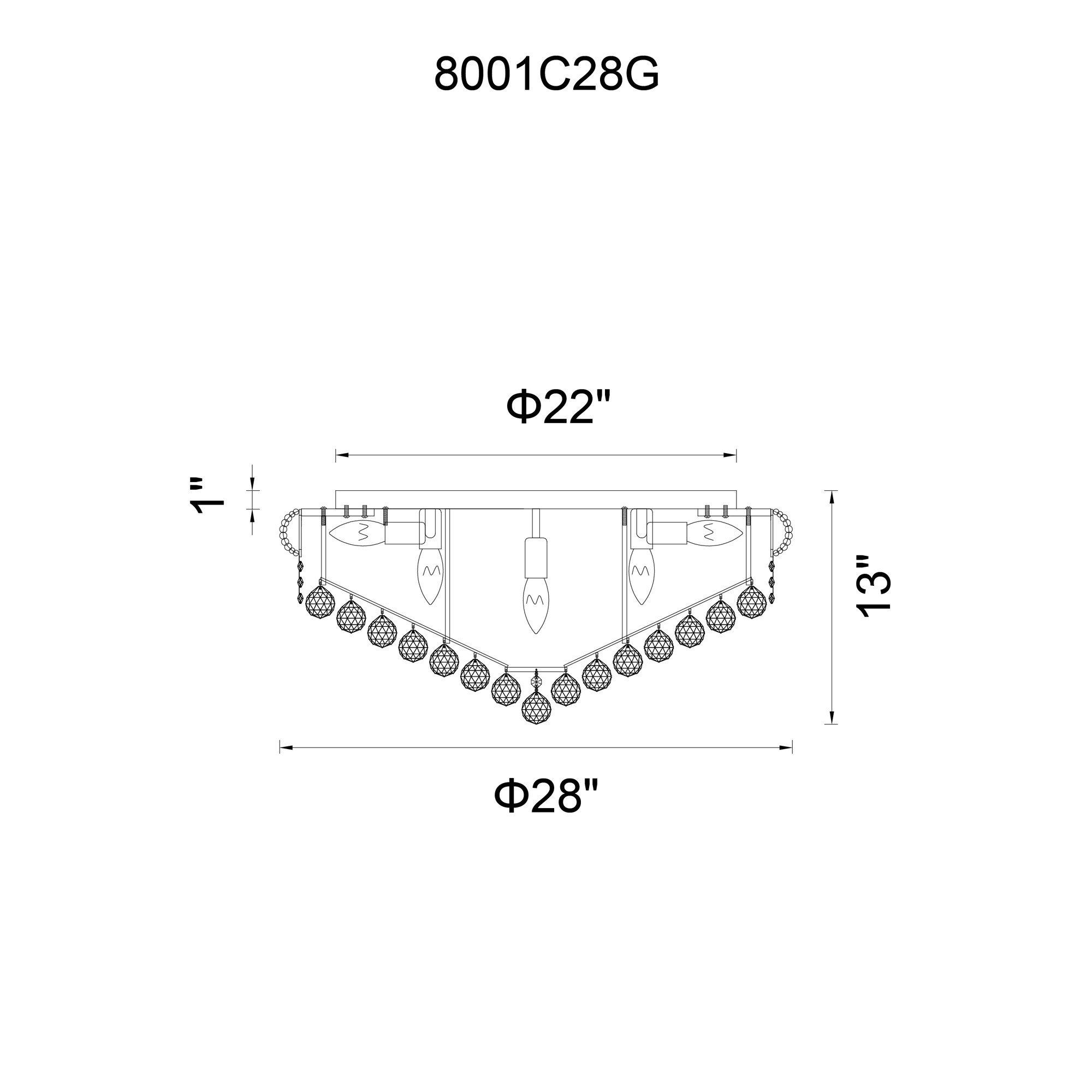 CWI Lighting 8001C28C flushmounts - View #3