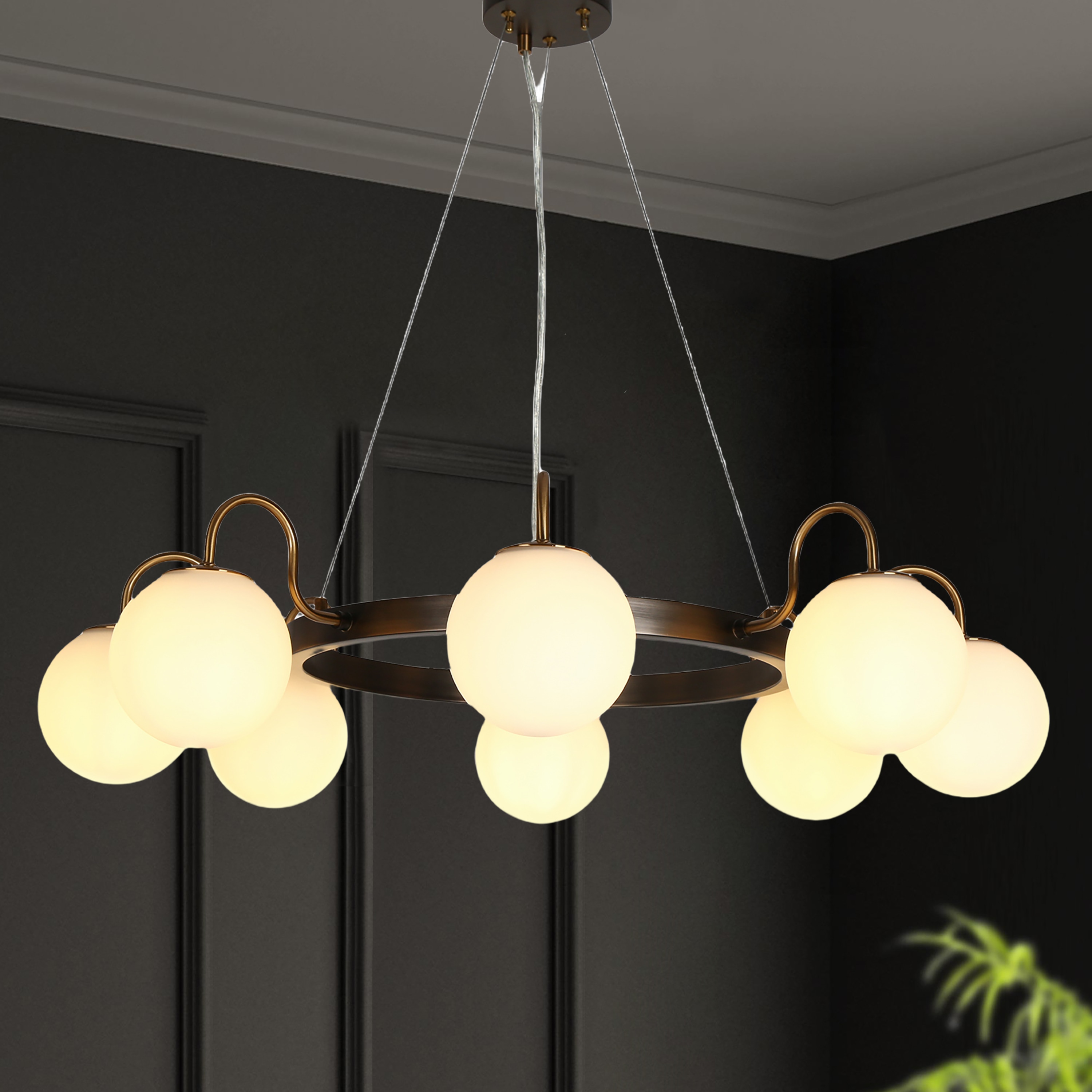 LNC B7FMNFLWS1770549 Aladarimostinin 8 -Light Polished Gold Modern/contemporary For Use in Bedrooms, Dining Rooms, Foyers, Kitchens, Living Rooms Chandelier