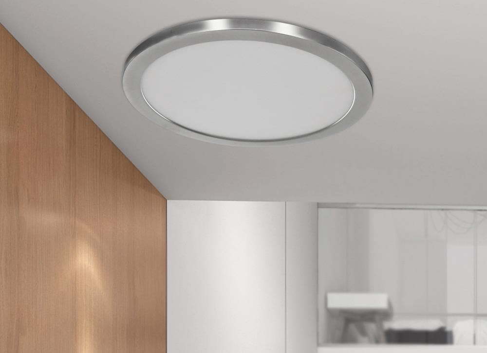 ModPLUS Brushed Steel 12" LED Flush Mount Ceiling Light
