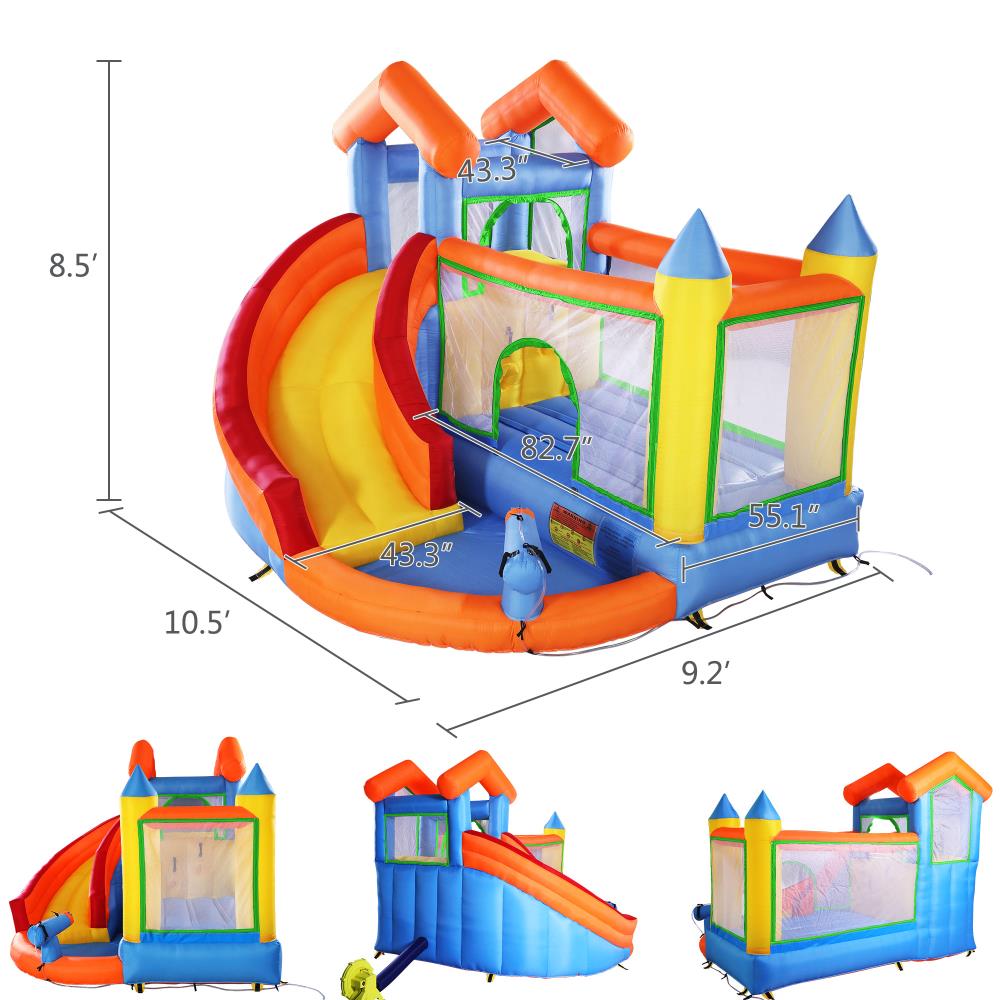 Jaxpety Moonwalk Jumping Castle Bouncer 125.98-in at x House Bounce PVC