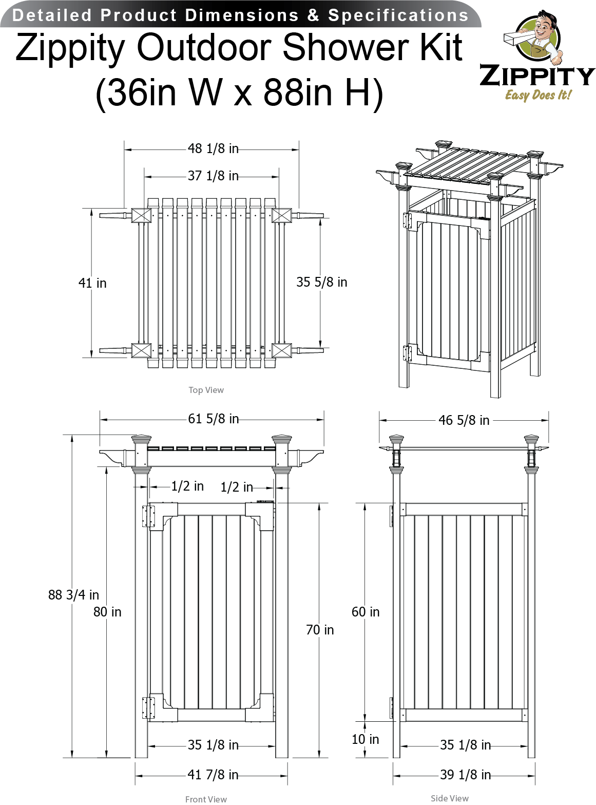 Zippity Outdoor Products ZP19009 Outdoor-Showers - View #6