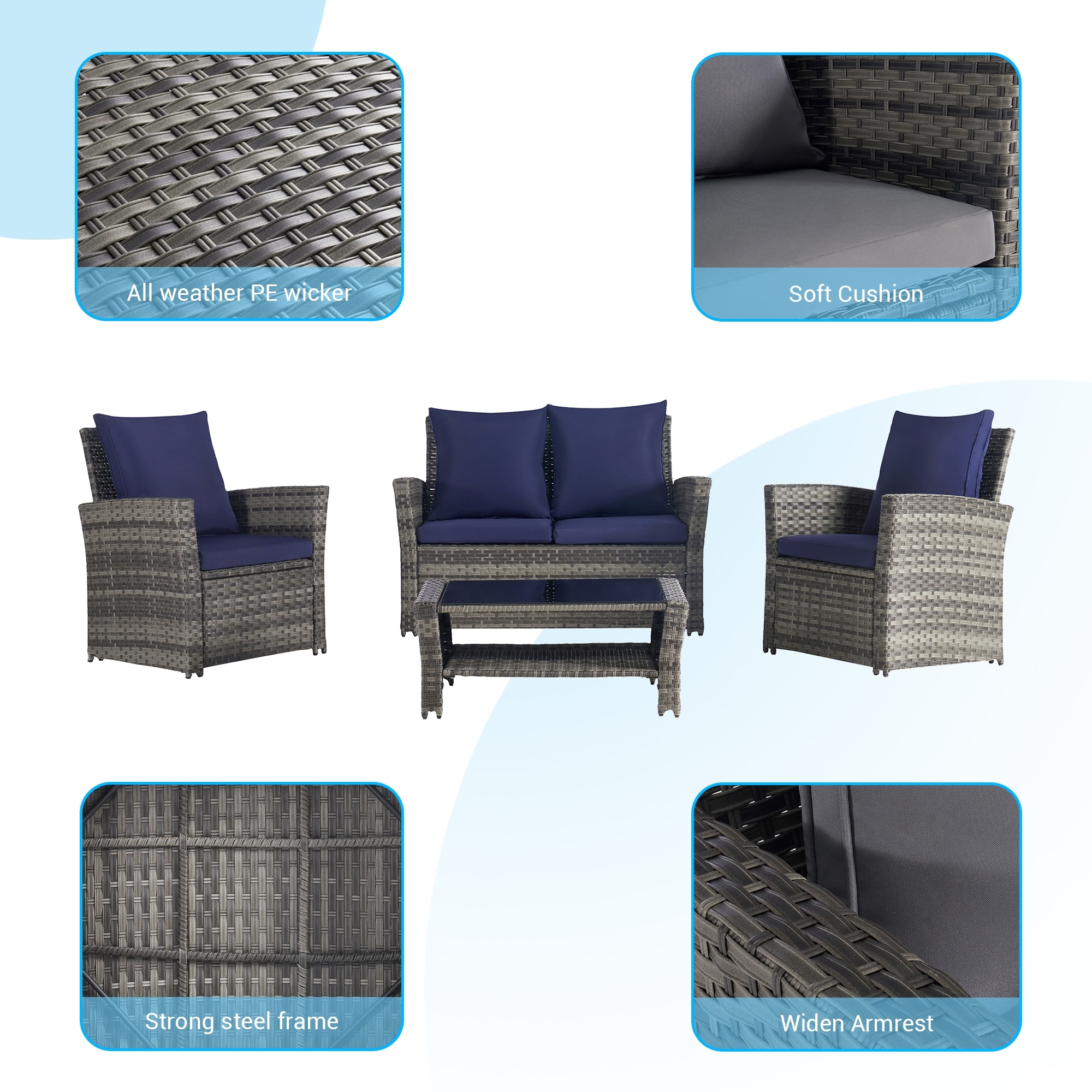 SANSTAR LRS-857NY Patio-Conversation-Sets - View #5