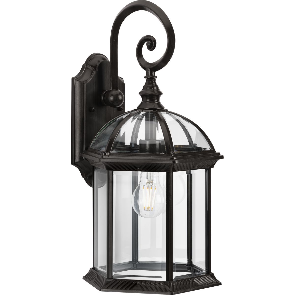 Antique Bronze 18" Outdoor Wall Lantern with Clear Glass