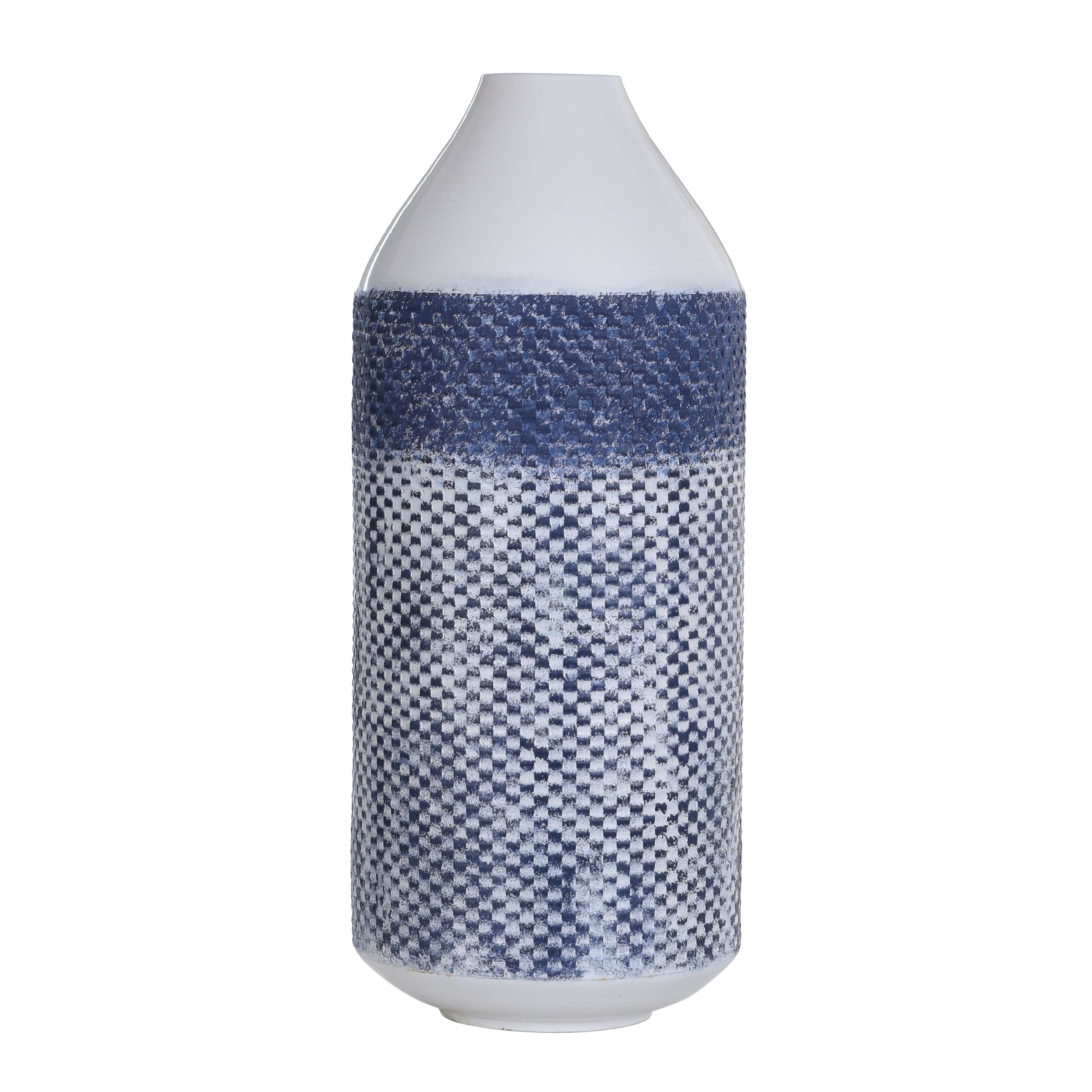 StyleCraft Home Collection AC11507DS Blue Iron Industrial Vase