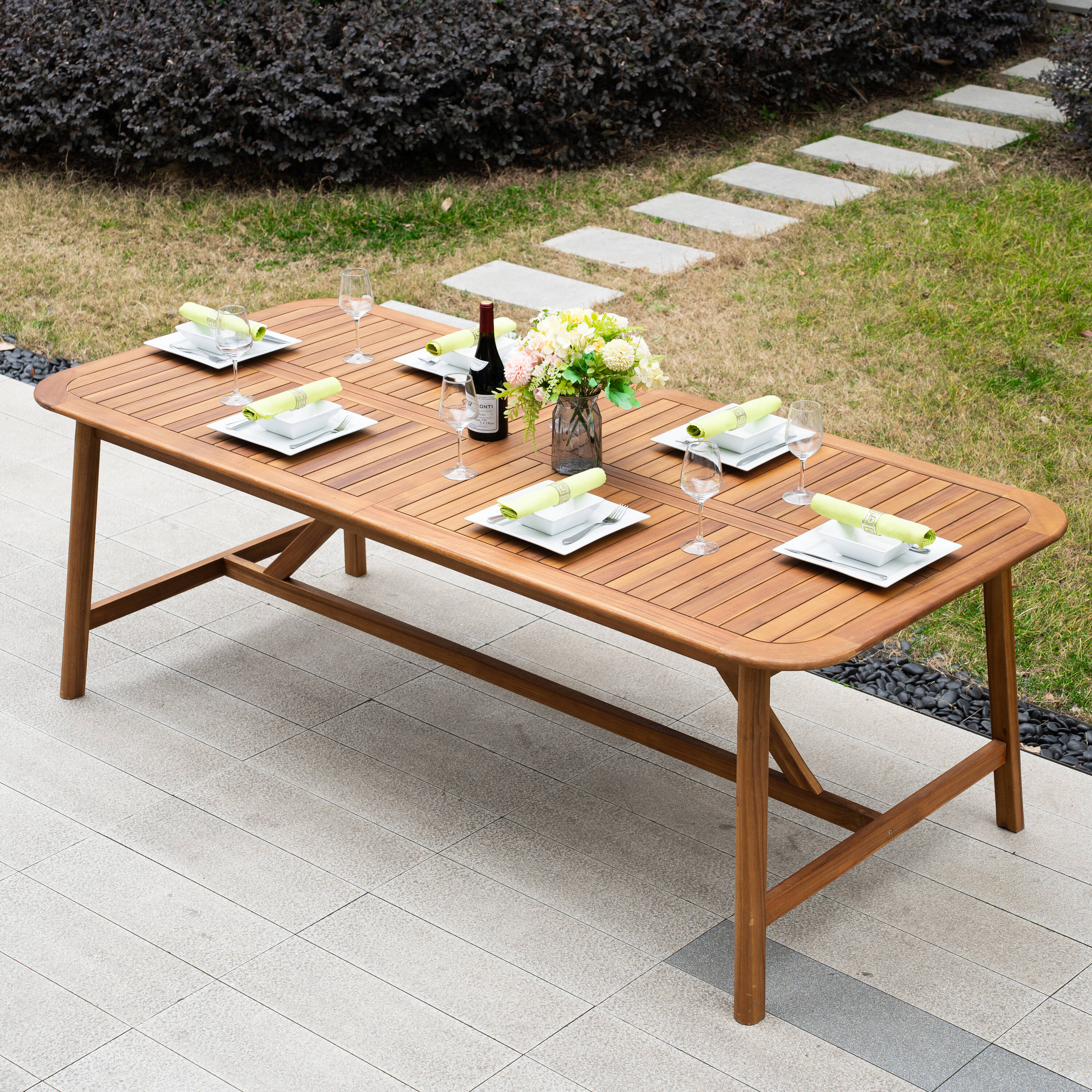 Moda Furnishings Patio Essentials Rectangle Outdoor Dining Table 39.4 ...