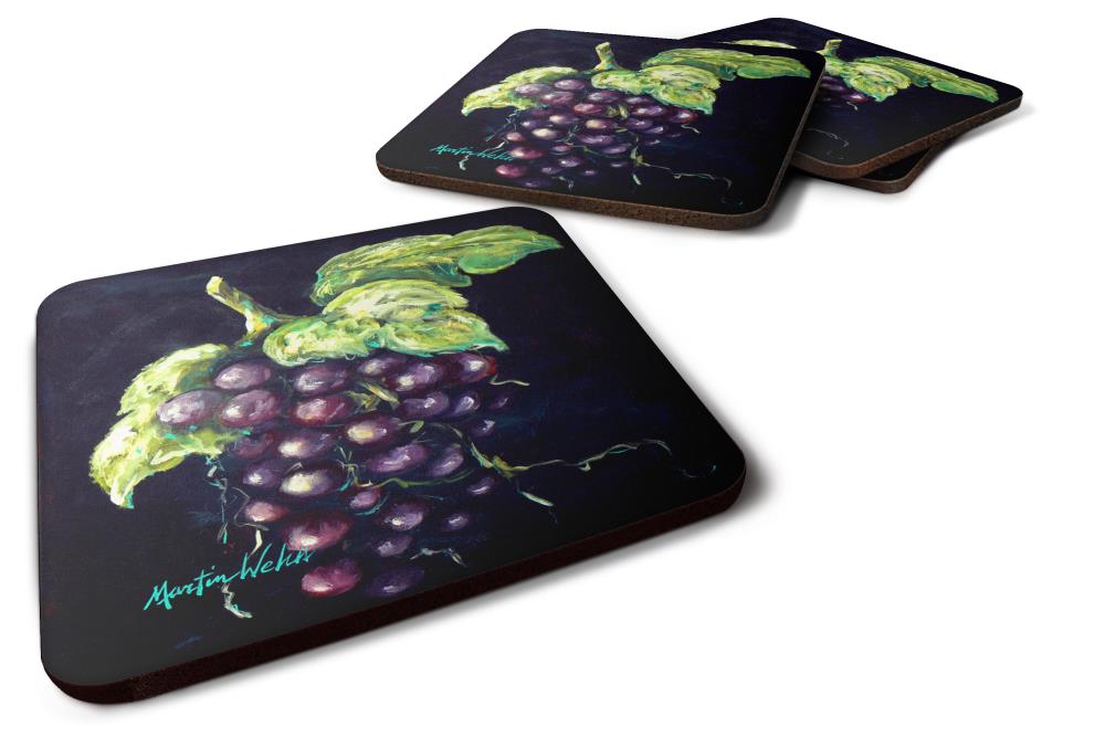 Caroline's Treasures Set of 4 Welch's Grapes Foam Coasters - Square Coaster Set for Any Occasion - Dishwasher Safe - Heat Resistant - Multiple -  MW1362FC