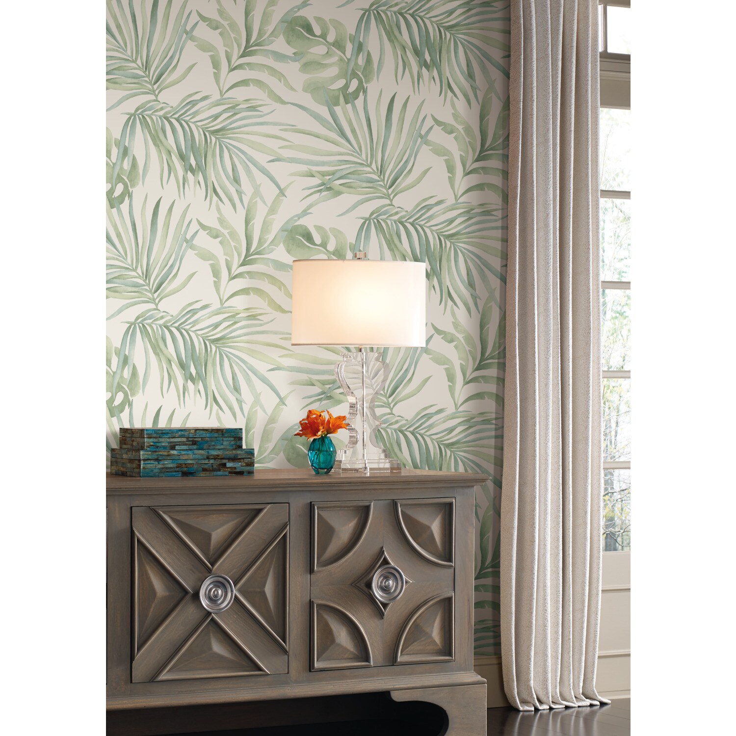 York Wallcoverings SO2452 Best Sellers 60.8-Sq. Feet Aloe Paper Ivy/Vines Unpasted Wallpaper