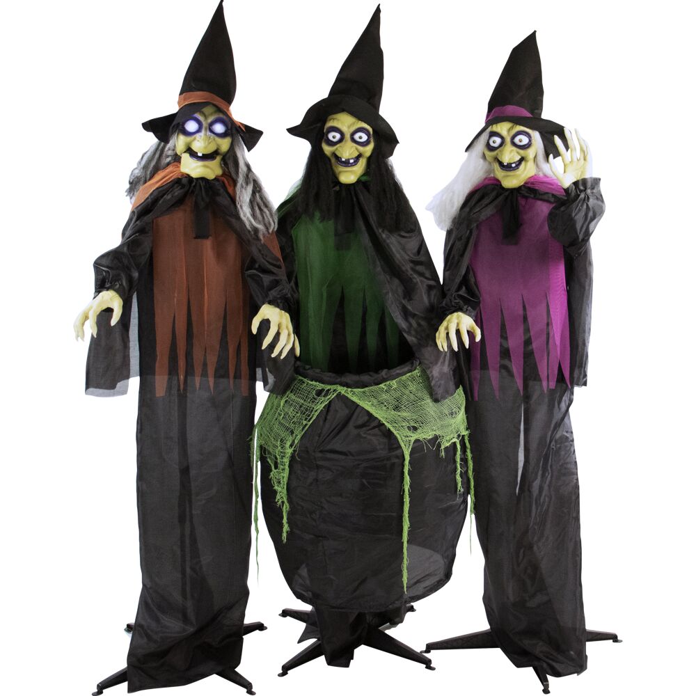 72?? Hanging Animated Talking Witch Decoration with Light-up Eyes