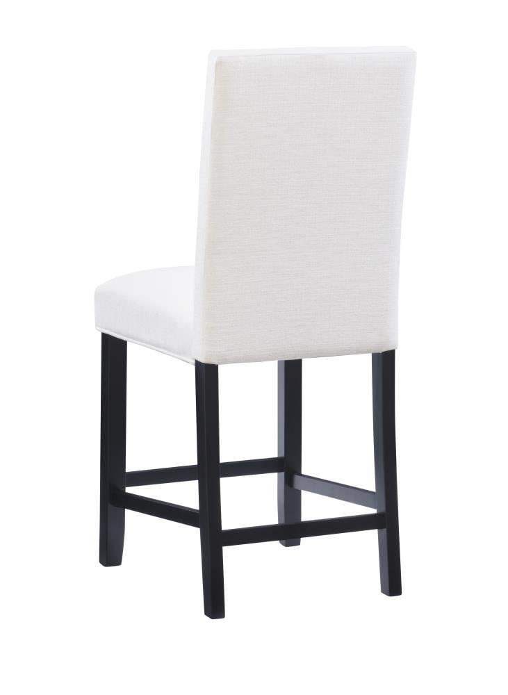 Stewart 24" White Upholstered Counter Stool with Nailhead Trim
