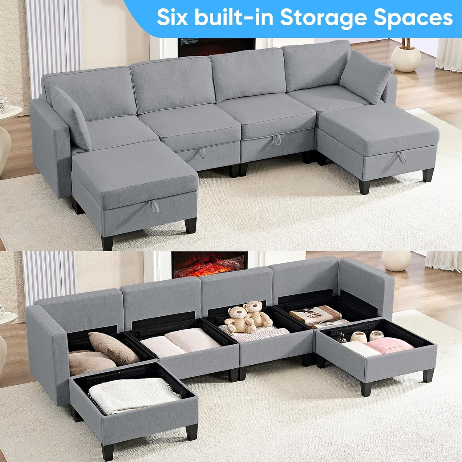 Mjkone LW11303-LIGHTGREY Sofas-Loveseats - View #4