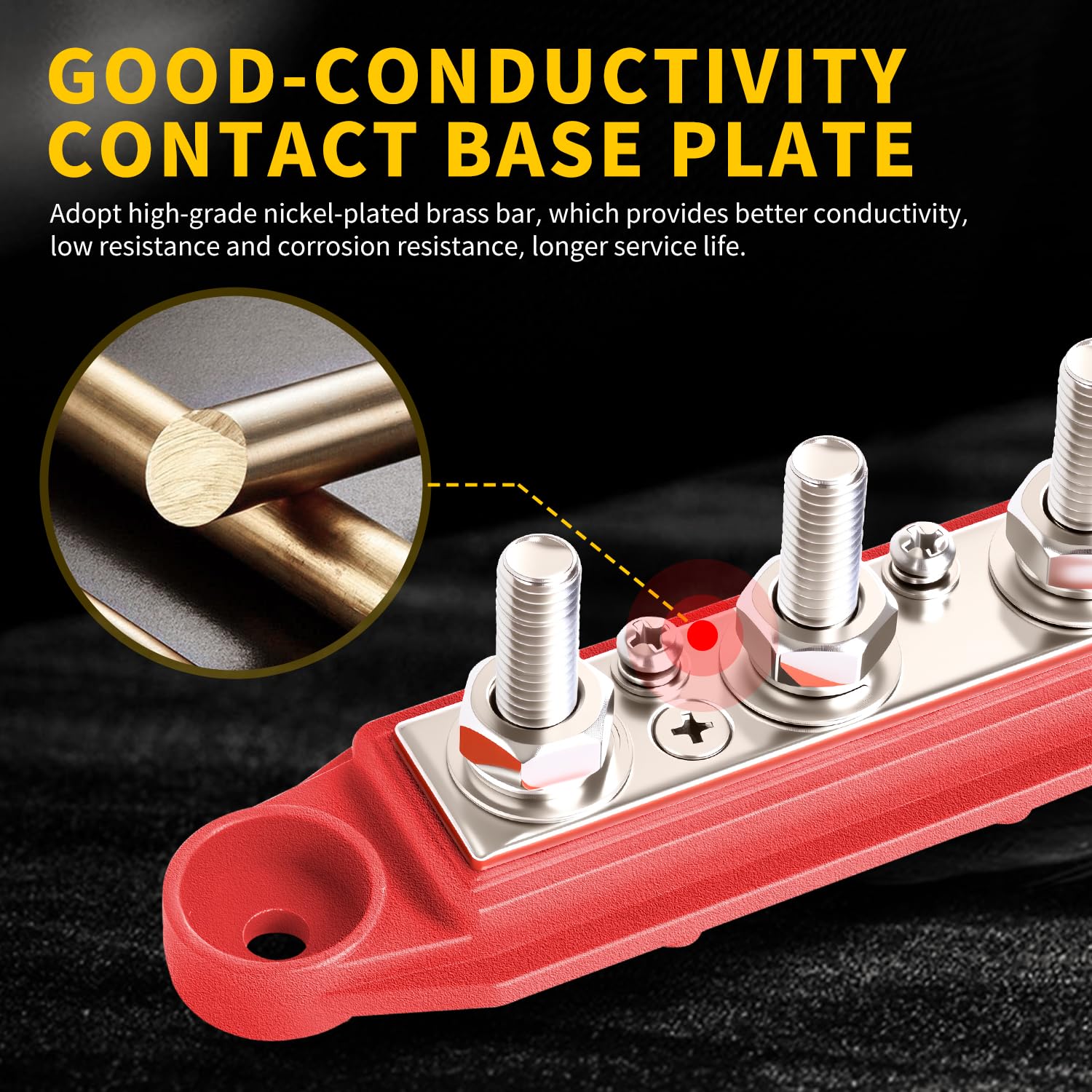 Misopily Bus Bar 250A 12V Power Distribution Block with Four Three ...