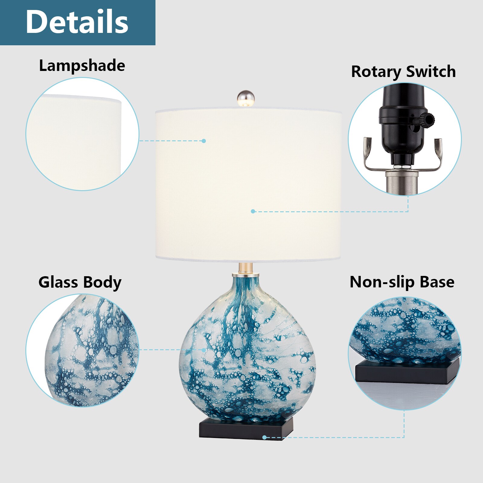 Maxax T101-BU-S Table-Lamps - View #6