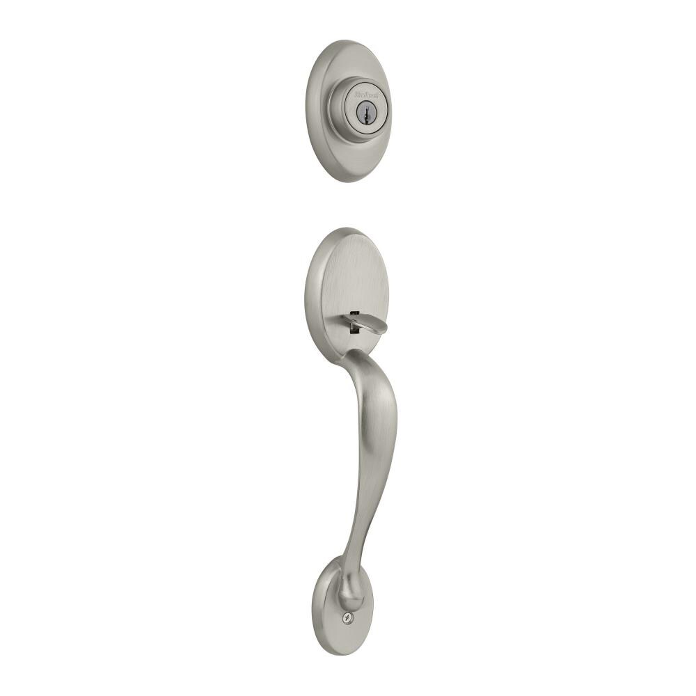Kwikset 802CELIP-15 Signature Series Satin Nickel Dummy Door Exterior Handle with