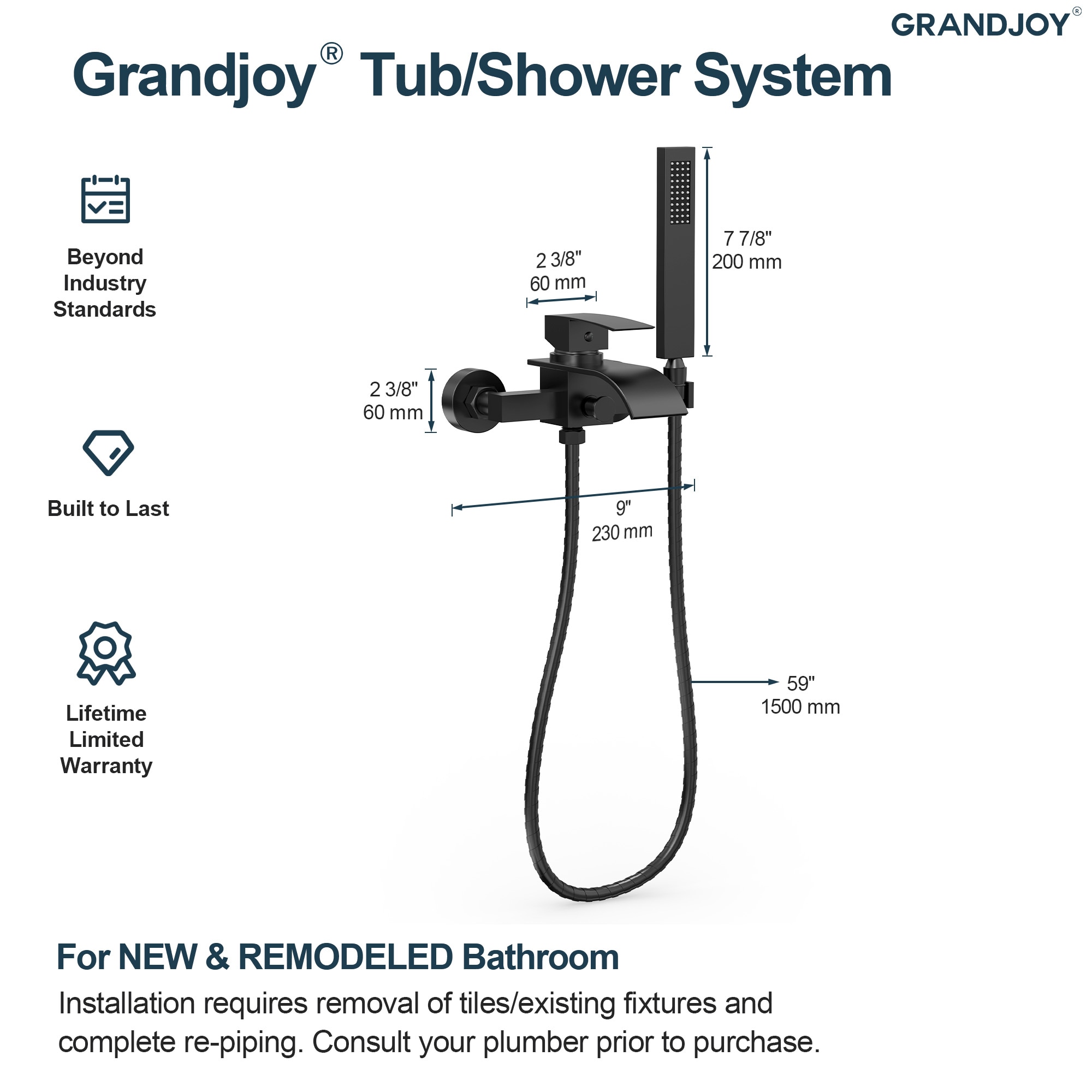 GRANDJOY SGF11GJ-24BL Roman-Tub-Faucets - View #11