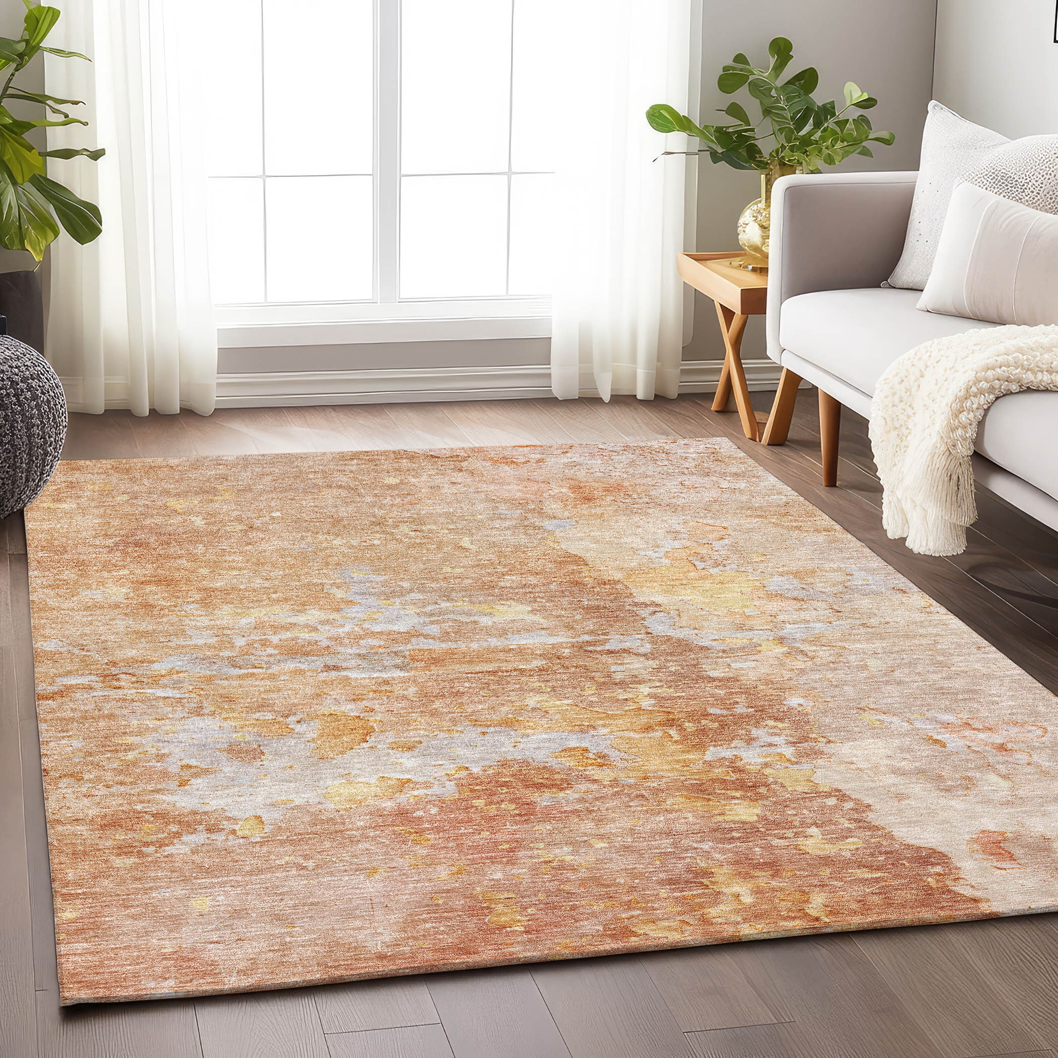 Addison Rugs ACN1234SM30X46 Chantille ACN1234SM 2 x 3 (ft) Polyester Salmon Rectangular Indoor/Outdoor Geometric Machine washable Area rug