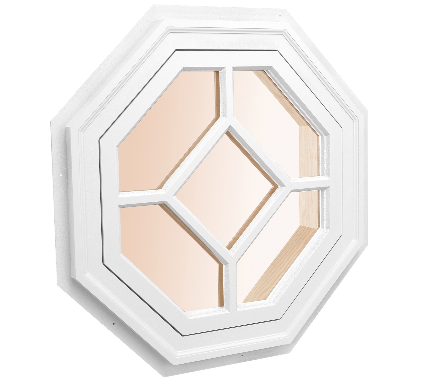 AWSCO OCTW26-5LTD 26-in x 26-in x 4-9/16-in Jamb Octagon White Window Grid Included
