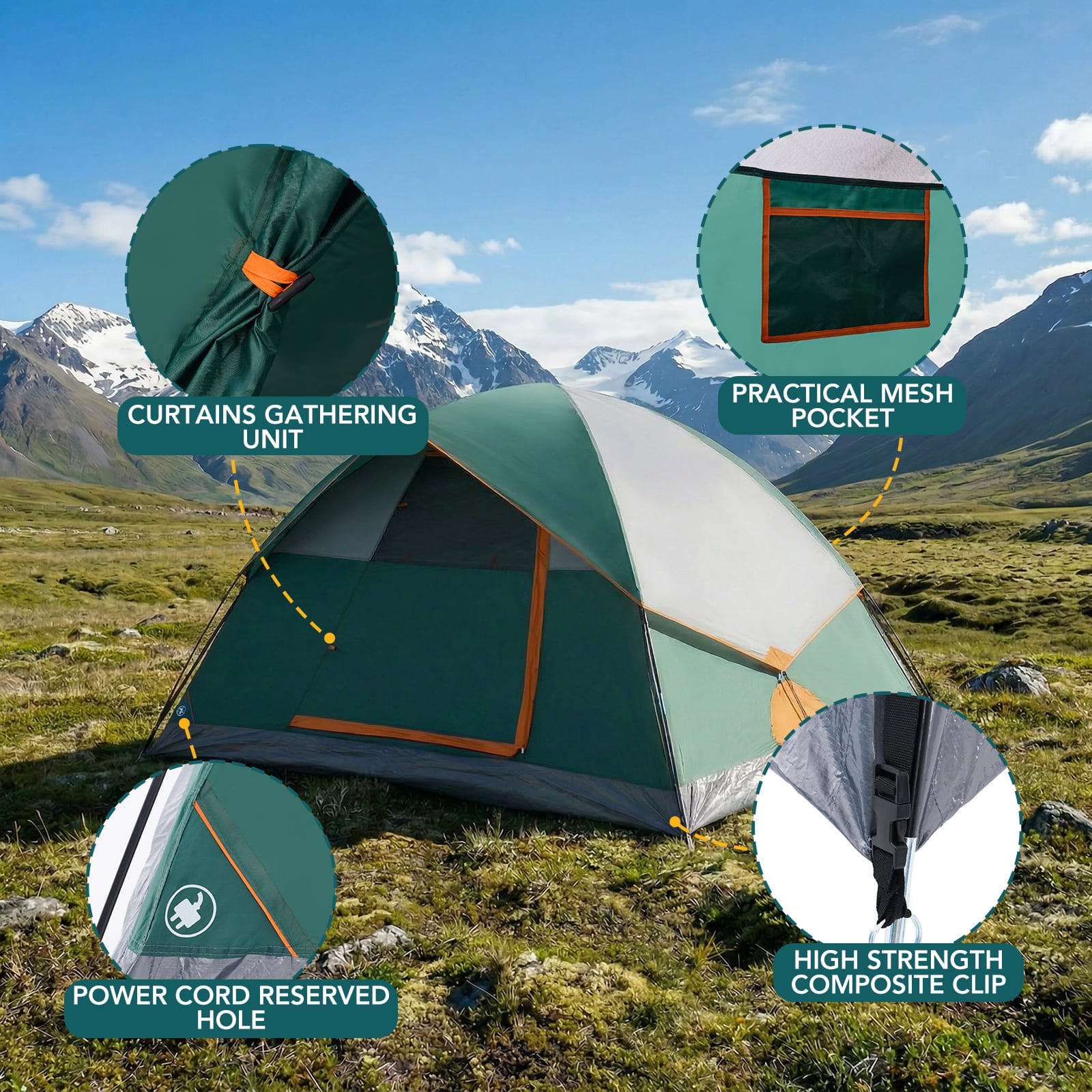 Sweetcrispy L-OC-ZPV13YD-4GN tents - View #4