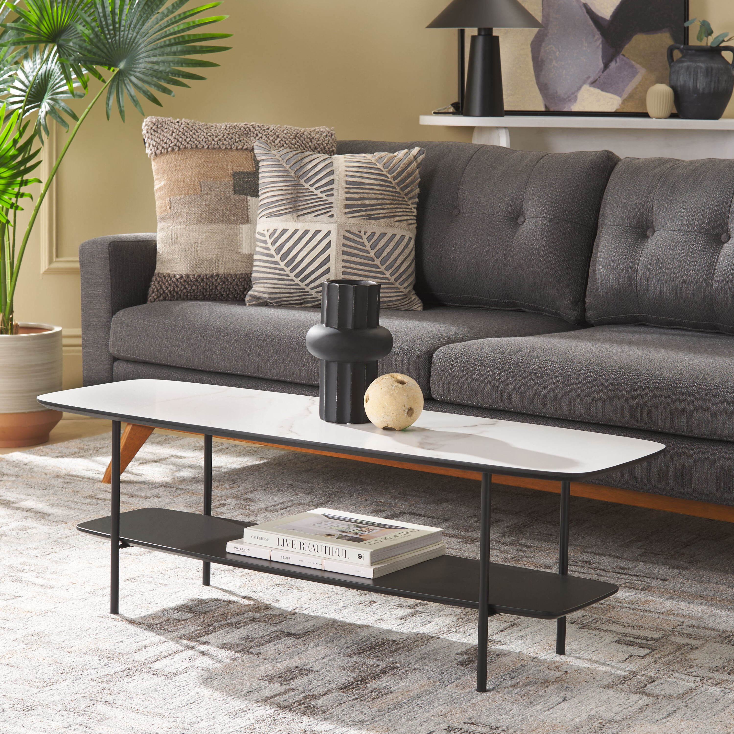 Safavieh COF4220B Powder Coating MDF Modern Coffee Table with Storage