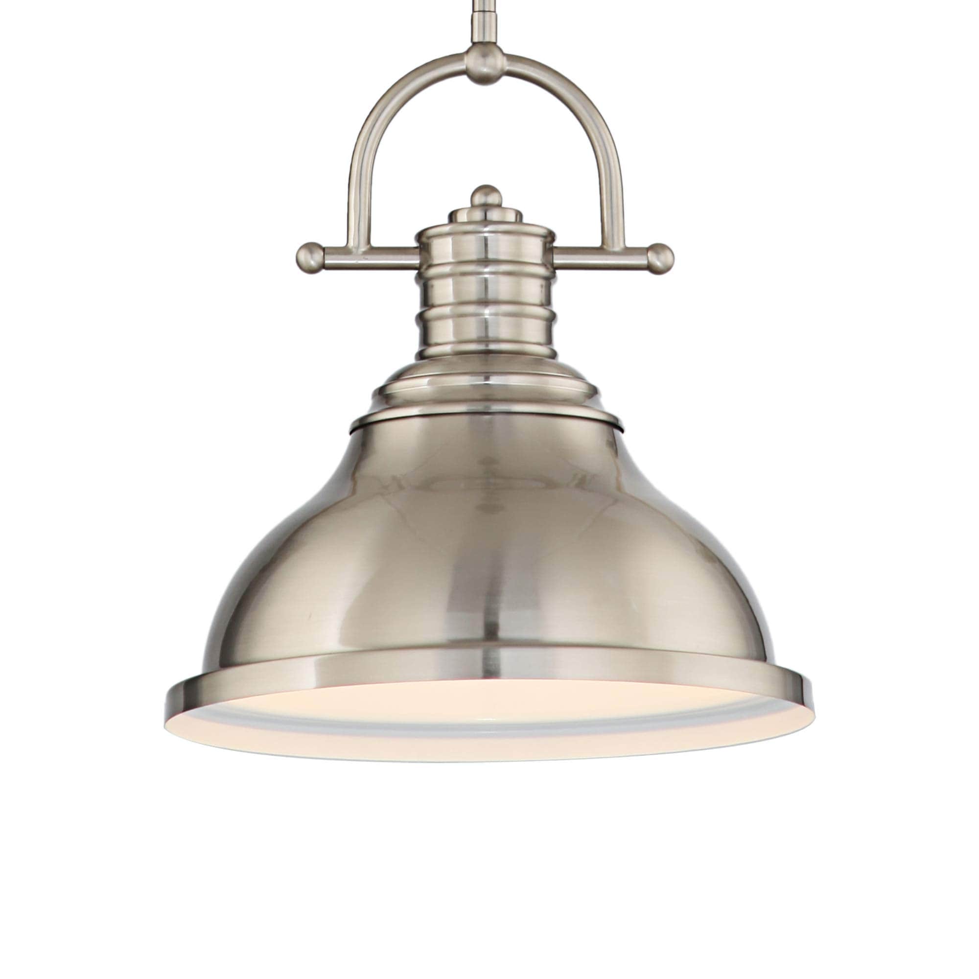 Brushed Nickel 12" Contemporary LED Pendant Light