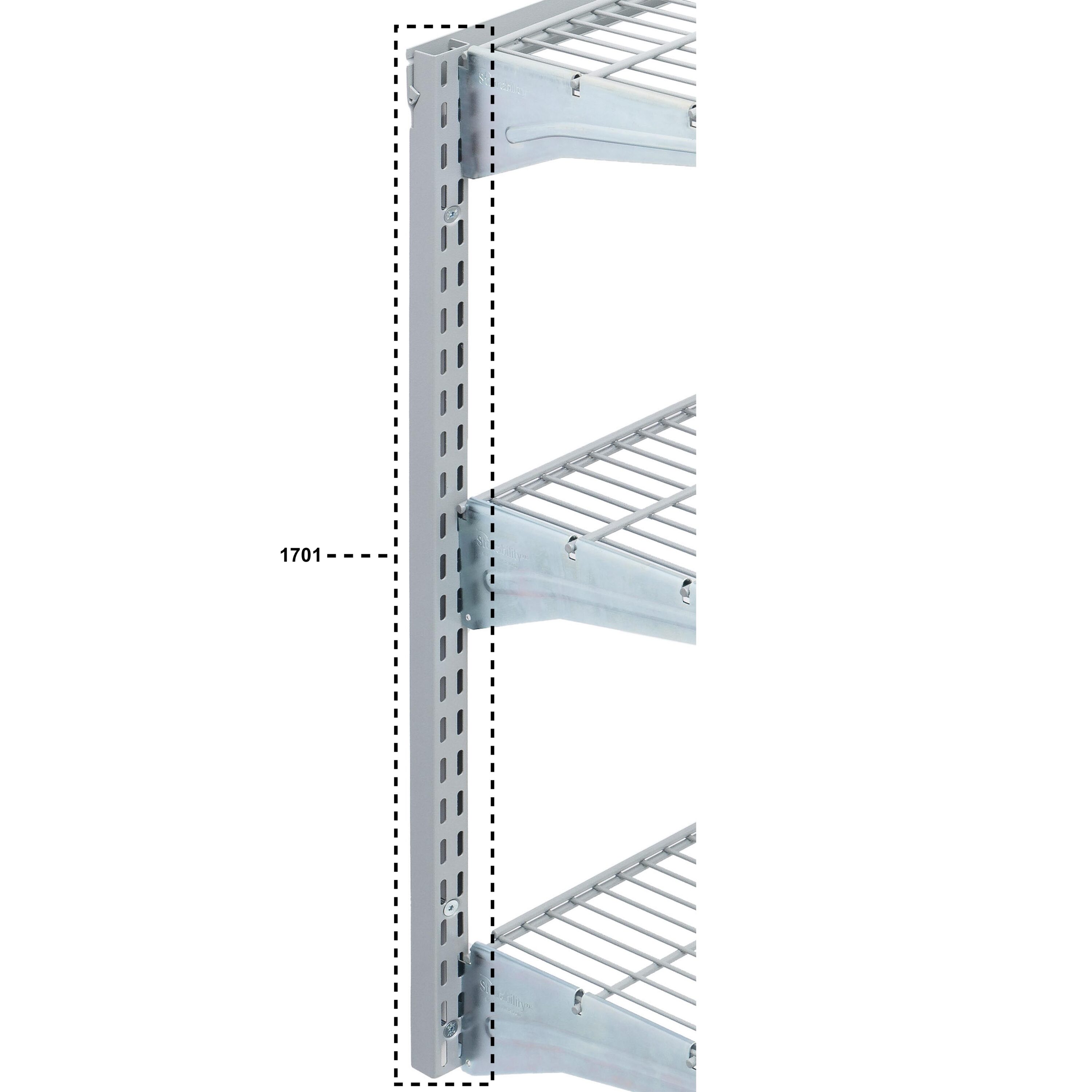 63" Gray Steel Wall-Mounted Modular Garage Organizer