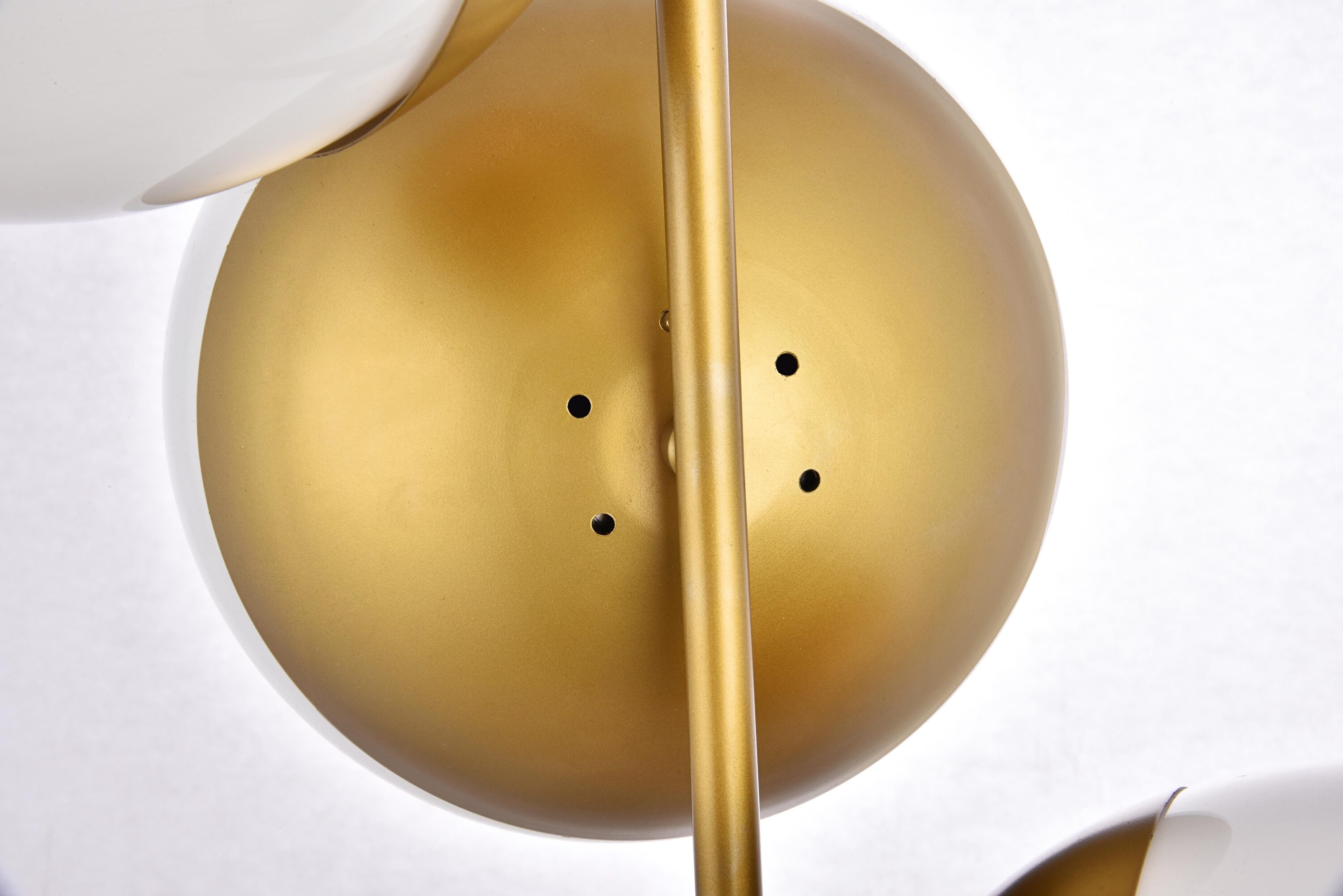 Eclipse 3-Light Brass Pendant with Frosted Glass Shades
