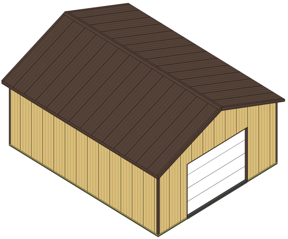 MASTER Building Components BKL32401225 Saddle Tan 32-ft W x 12-ft H x 40-ft L Pole Barn Kit