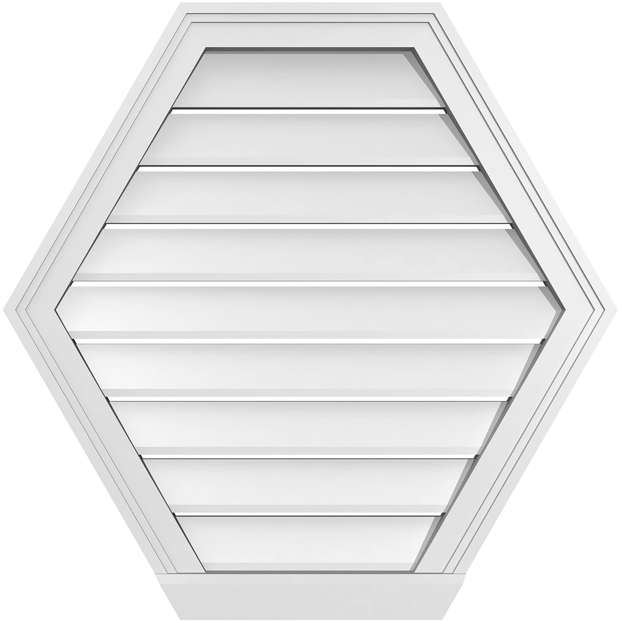 Ekena Millwork GVPHP28X2803SF 28-Inches x 28-Inches Off-white Peaked PVC Gable Louver Vent