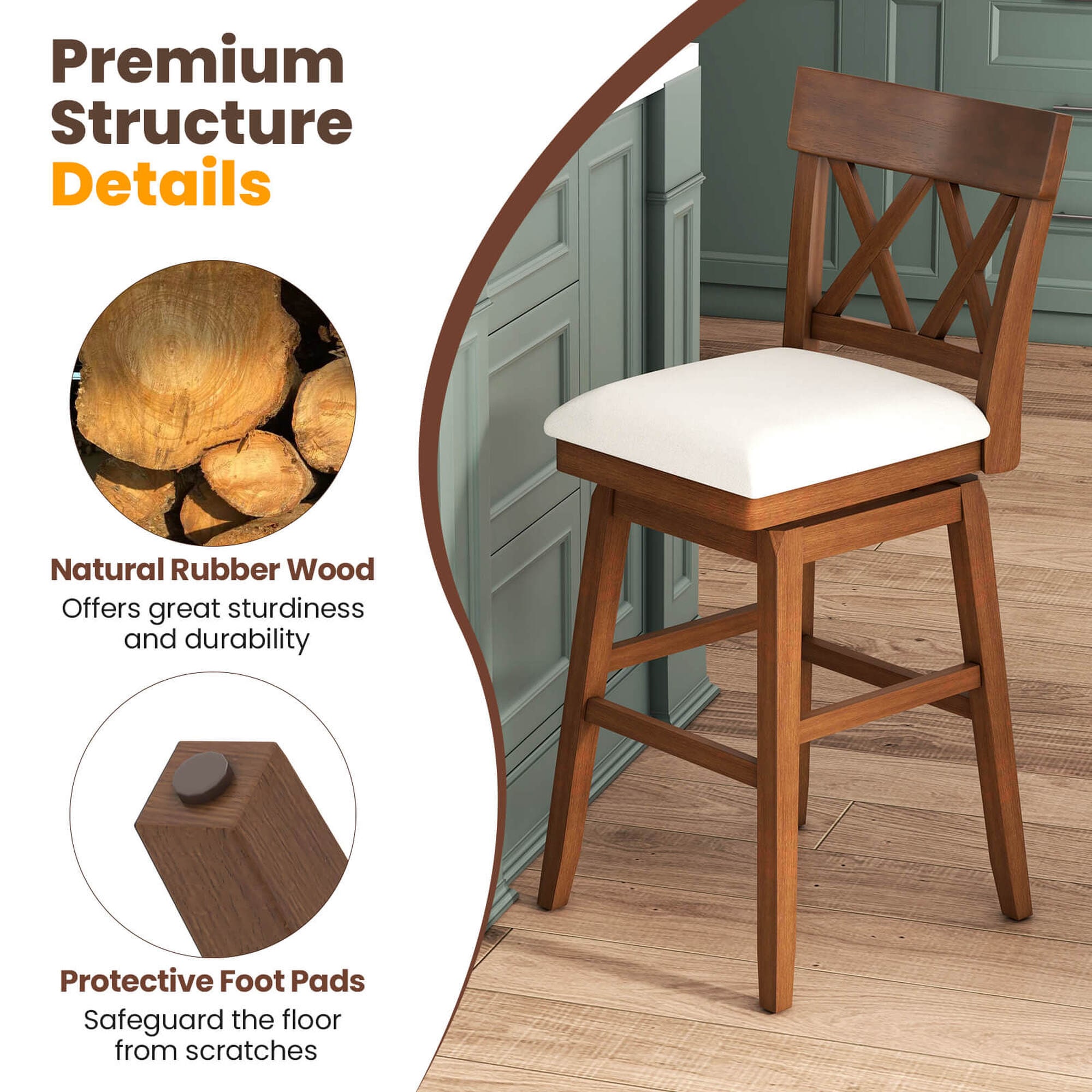 Costway HCST05188 stools - View #3