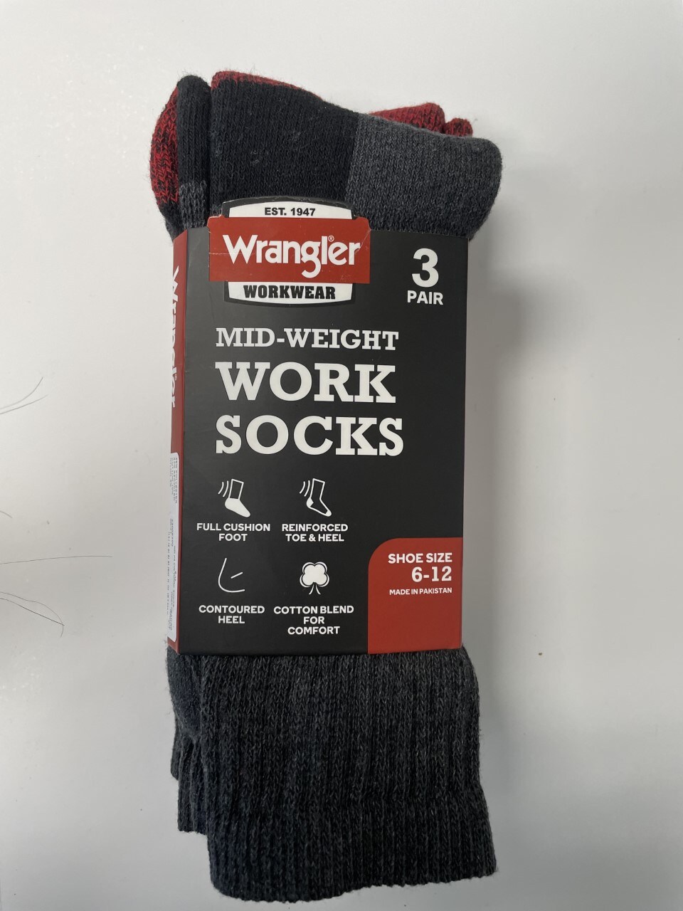 Wrangler 3-Pack Men's Cotton Blend Crew Socks (Size 8 To 12) in the ...