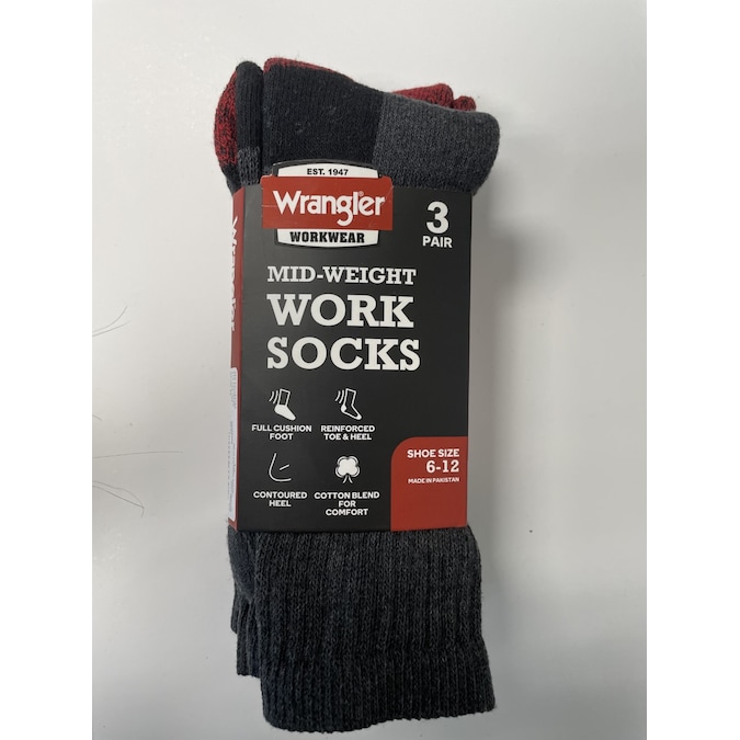 Wrangler 3-Pack Men's Cotton Blend Crew Socks (Size 8 To 12) in the ...