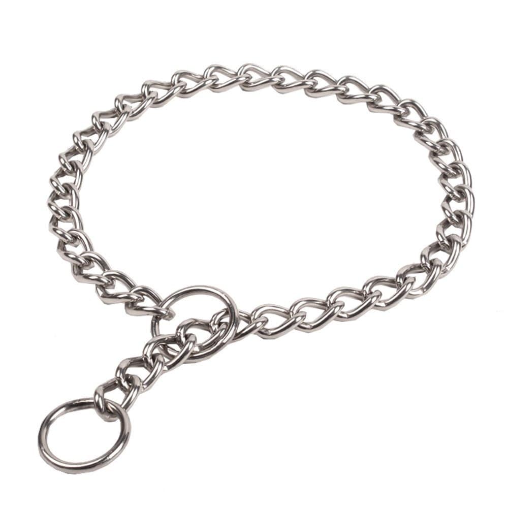 Lukvuzo  Dog Chain Training Collar 16 Inch 2 Point 3 mm Stainless Steel Choke Collar for Professional Pet Obedience Gentle Control and Durability