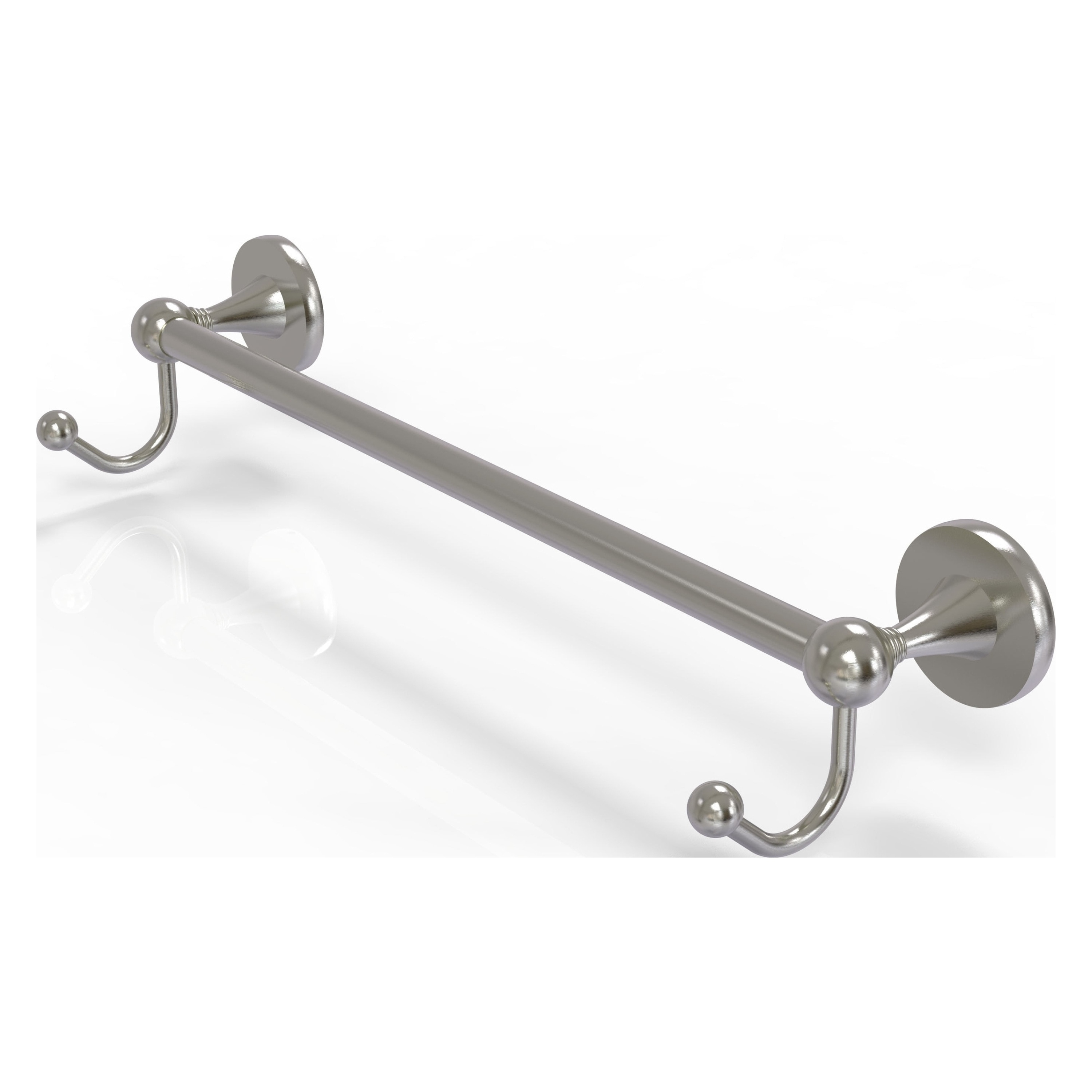 Allied Brass SL-41-18-HK-SN Shadwell 18-in Satin Nickel Wall mount Single Towel Bar