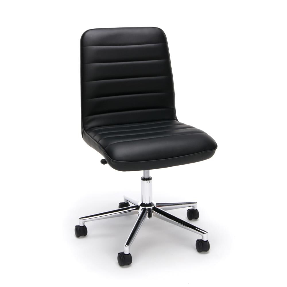 OFM ESS-2080-BLK Essentials by Black Traditional Adjustable Height Swivel Faux Leather Executive Chair