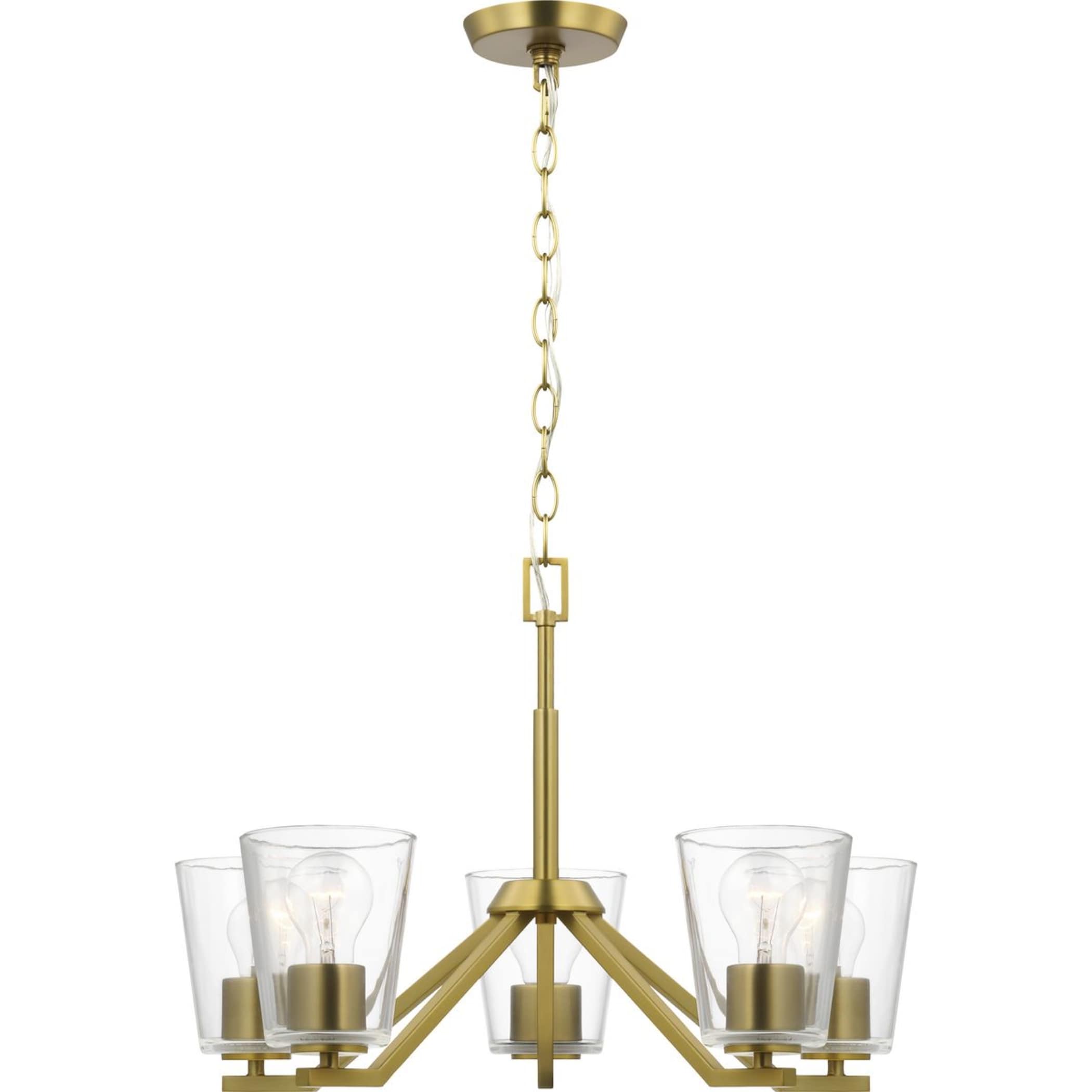Vertex Brushed Gold and Nickel Five Light Chandelier