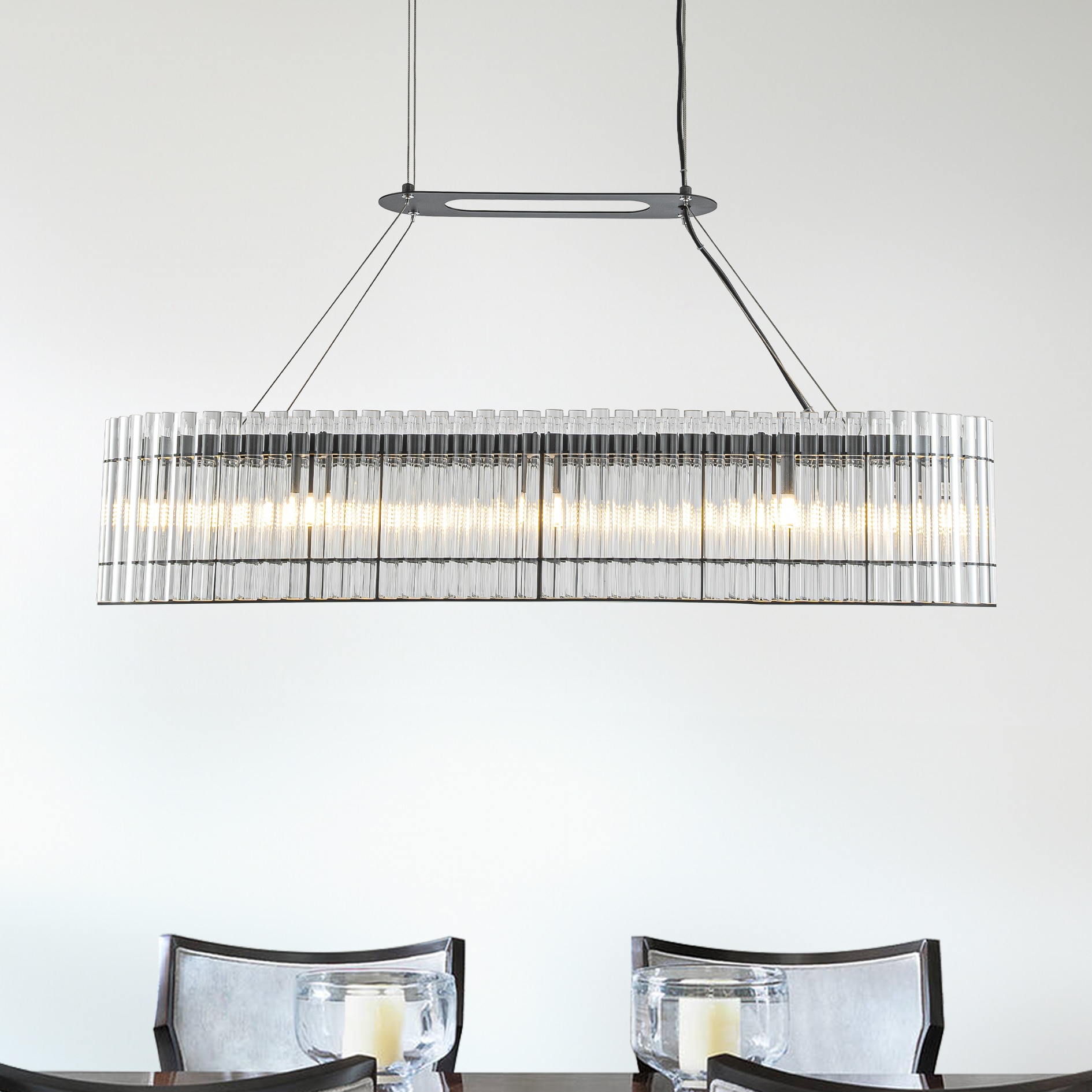 AloaDecor Lighting L7128D5008A 8 -Light Multiple finishes Black Mid-century For Use in Bedrooms, Dining Rooms, Foyers, Kitchens, Living Rooms Chandelier