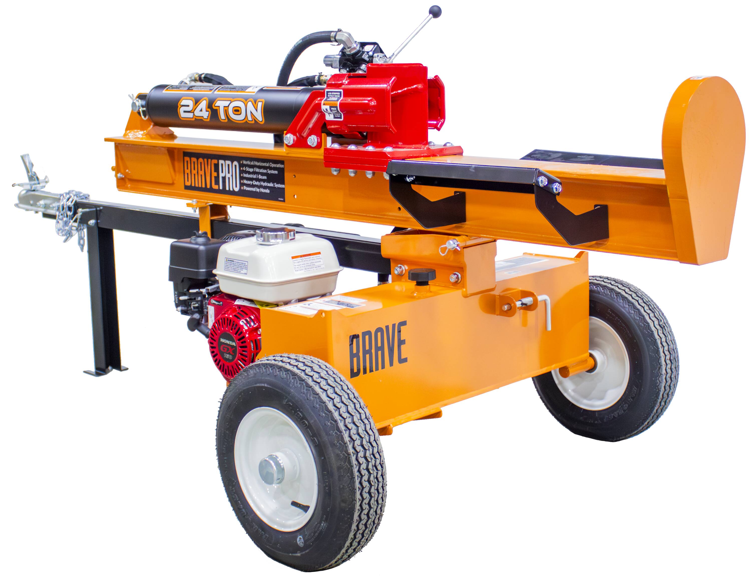 BRAVE 24 ton log splitter 24-Ton 160-cc Horizontal and Vertical Gas Log ...