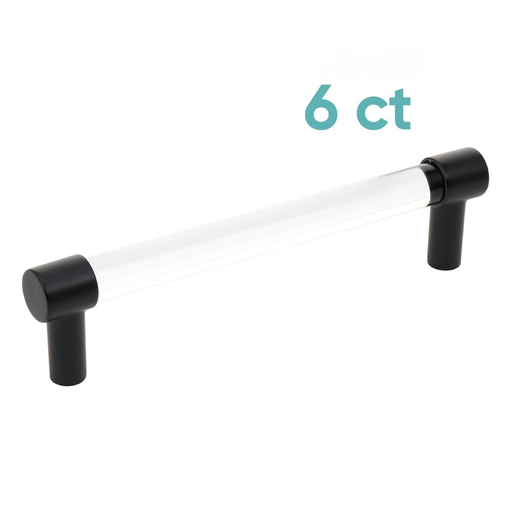 Origin 21 CAB-128-444-MB-6P Sasha 5-1/16-in , 128mm Center to Center Matte Black Cylindrical Bar 6 -Pack