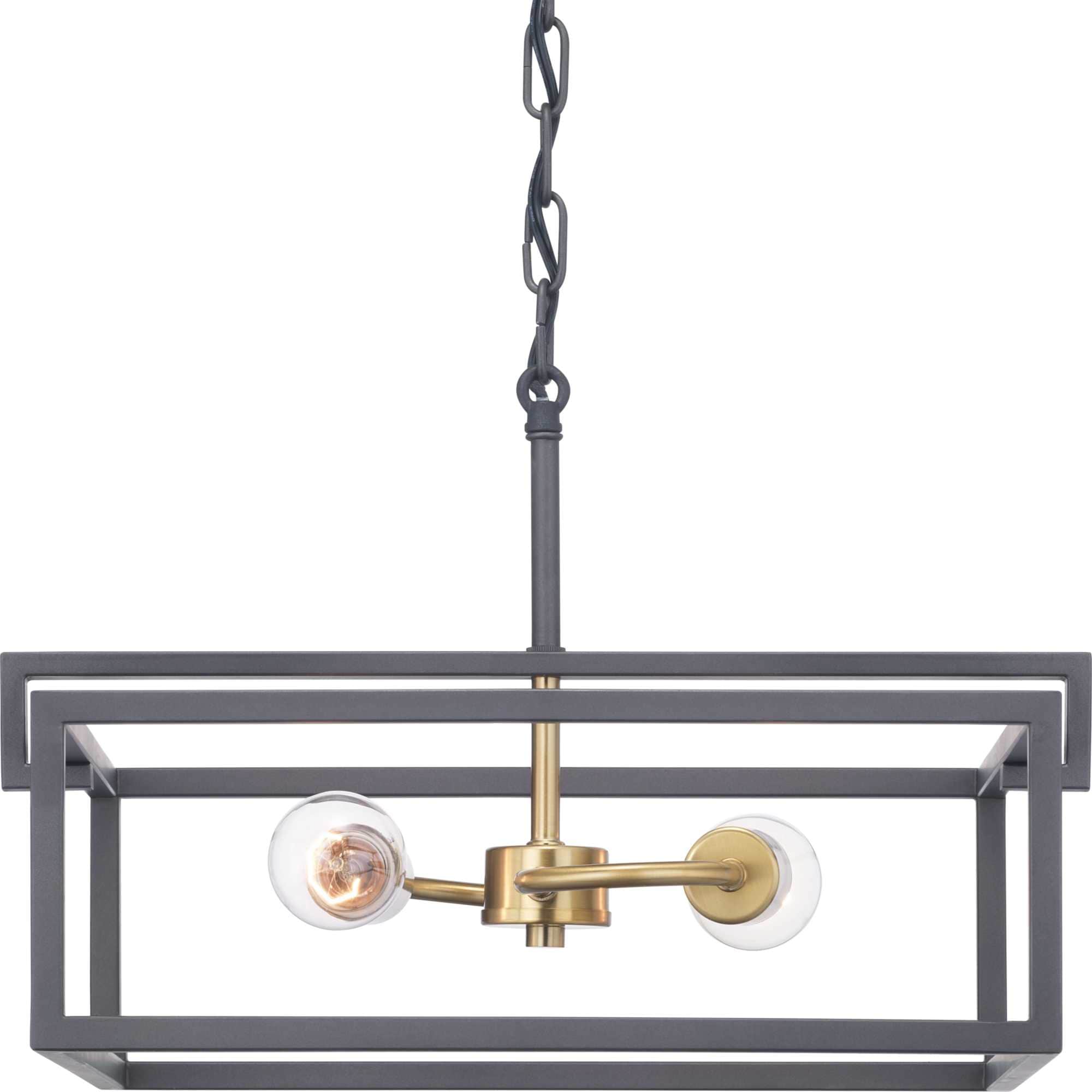Progress Lighting P350120-143 Blakely 2-Light Graphite Transitional Square Led; Hanging Convertible Pendant/semi-flush