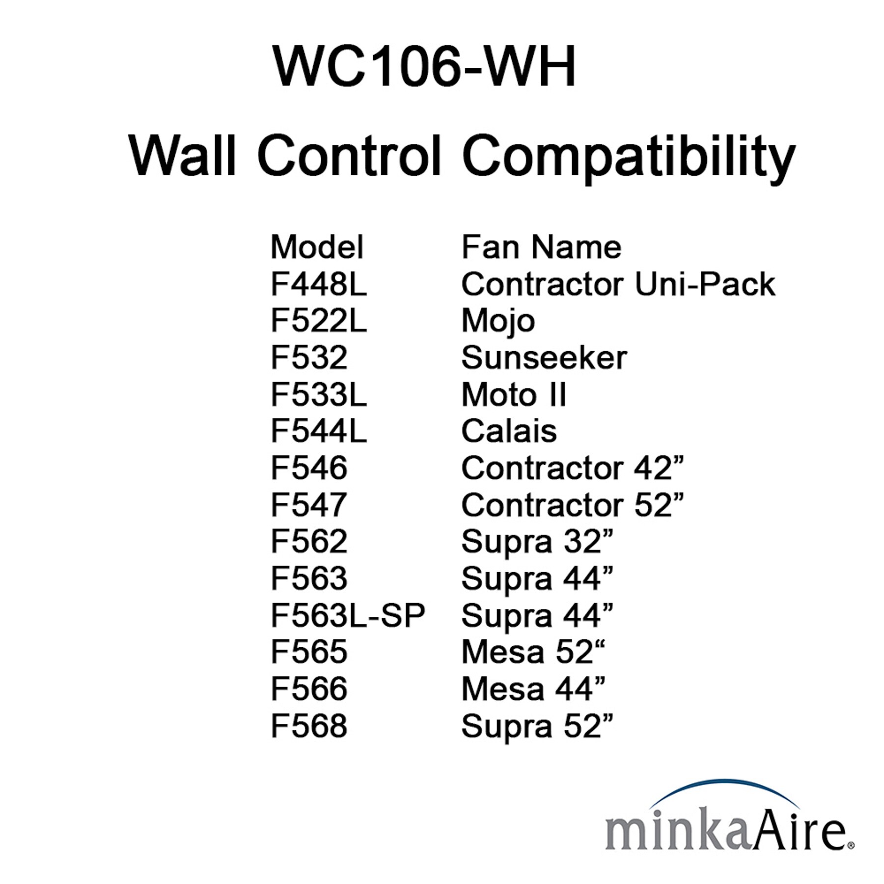 White 4-Speed Wall Control System for Ceiling Fans